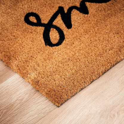Smile Print Coir Doormat with PVC Back - 40x75 cms