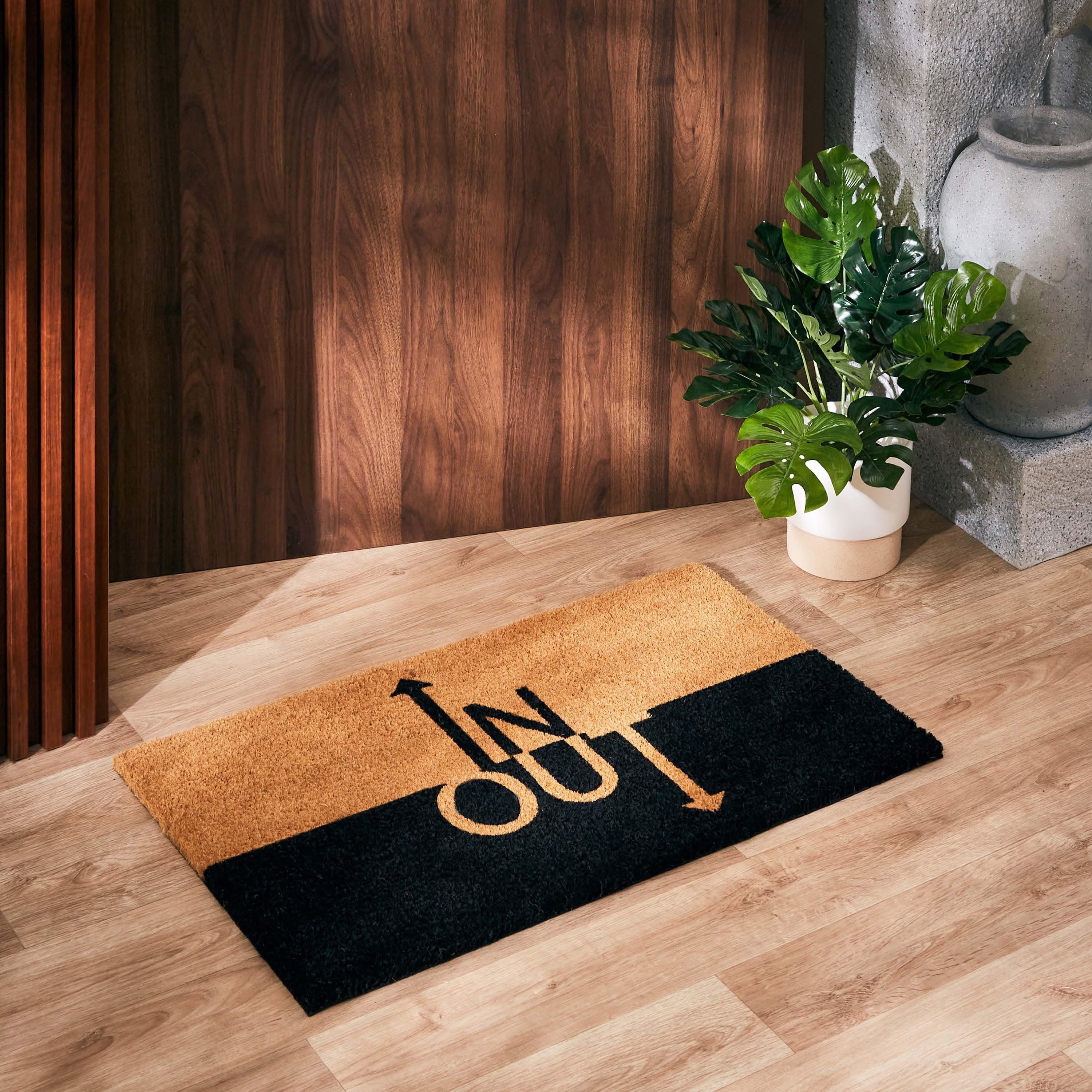 In and Out Print Coir Doormat with PVC Back - 45x75 cm-hbxhomeware-hbxlivingroom-image-1