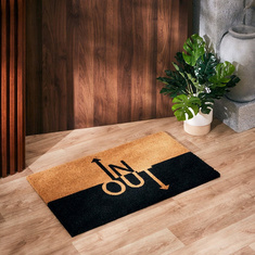 In and Out Print Coir Doormat with PVC Back - 45x75 cms