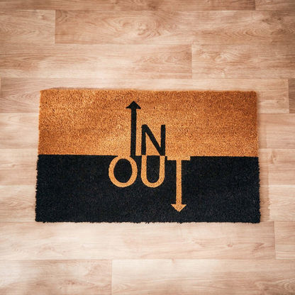In and Out Print Coir Doormat with PVC Back - 45x75 cms