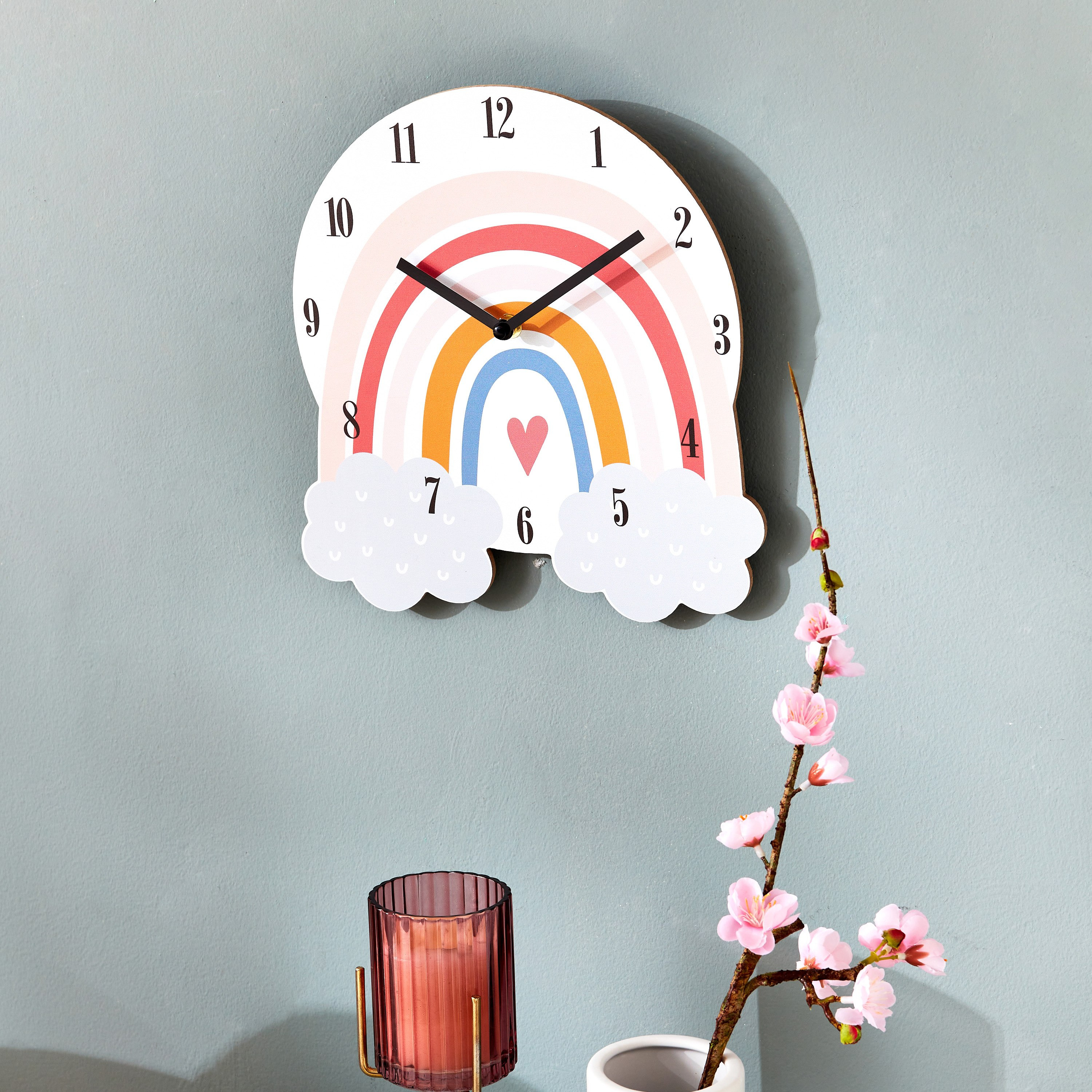 ساعة حائط على شكل قوس قزح من فيو - 27.7x30x3.5 سم-hbxhomeware-hbxkidsandyouth-image-1