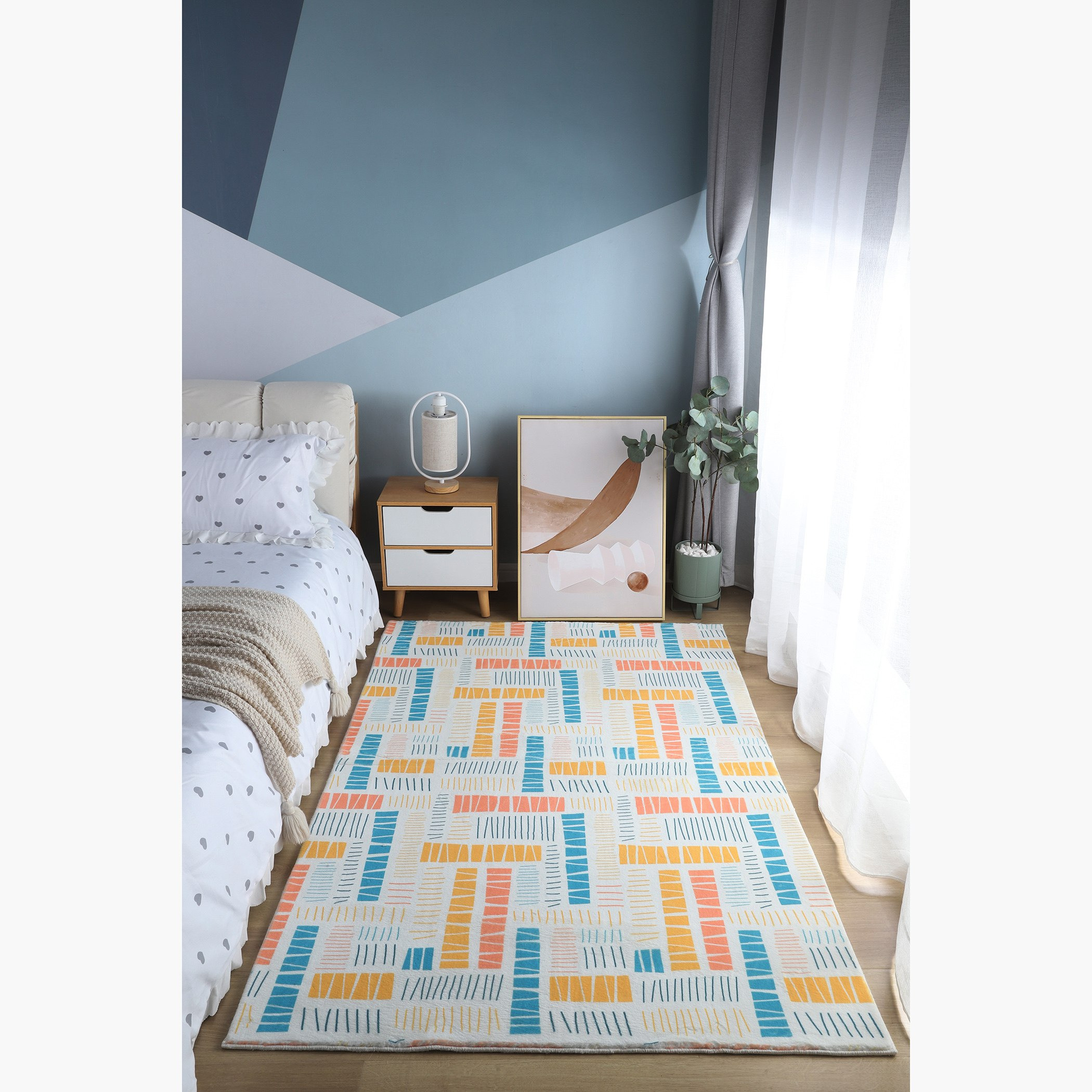سجادة فرو مخمليّة بطبعات من ميلان آفا - 120x170 سم-hbxdecorandfurnishings-floorcoverings-rugs-image-1