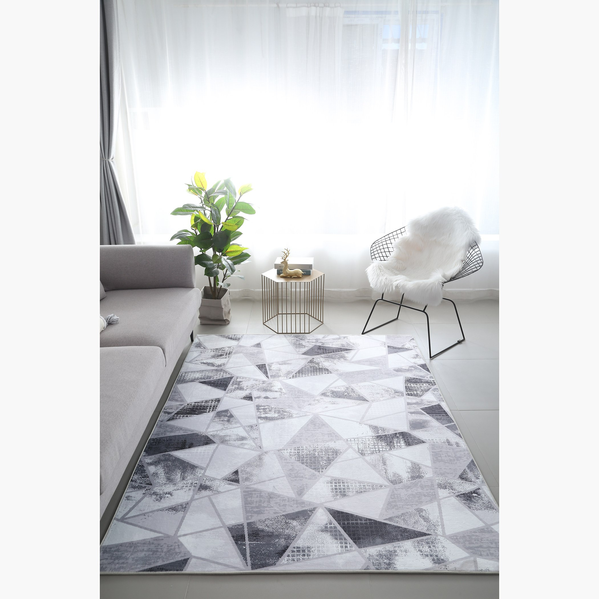 Ontario Mia Printed Flannel Rug - 150x200 cm-hbxdecorandfurnishings-floorcoverings-rugs-image-1