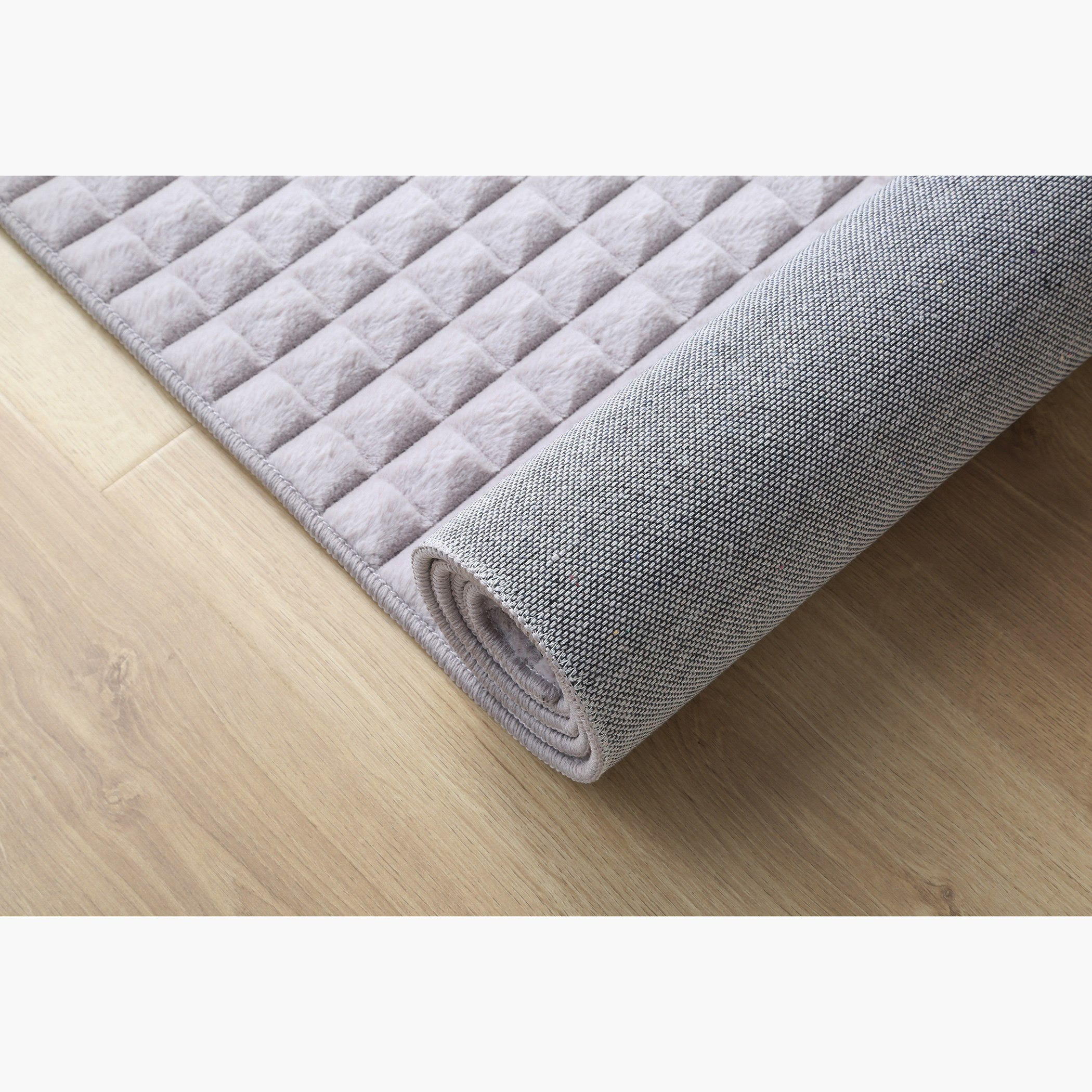 سجادة فرو أرنب بتصميم مكعبات محفورة - 60x150 سم-hbxdecorandfurnishings-floorcoverings-rugs-image-5