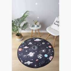Ben Oceania Printed Constellation Round Flannel Rug - 100 cms