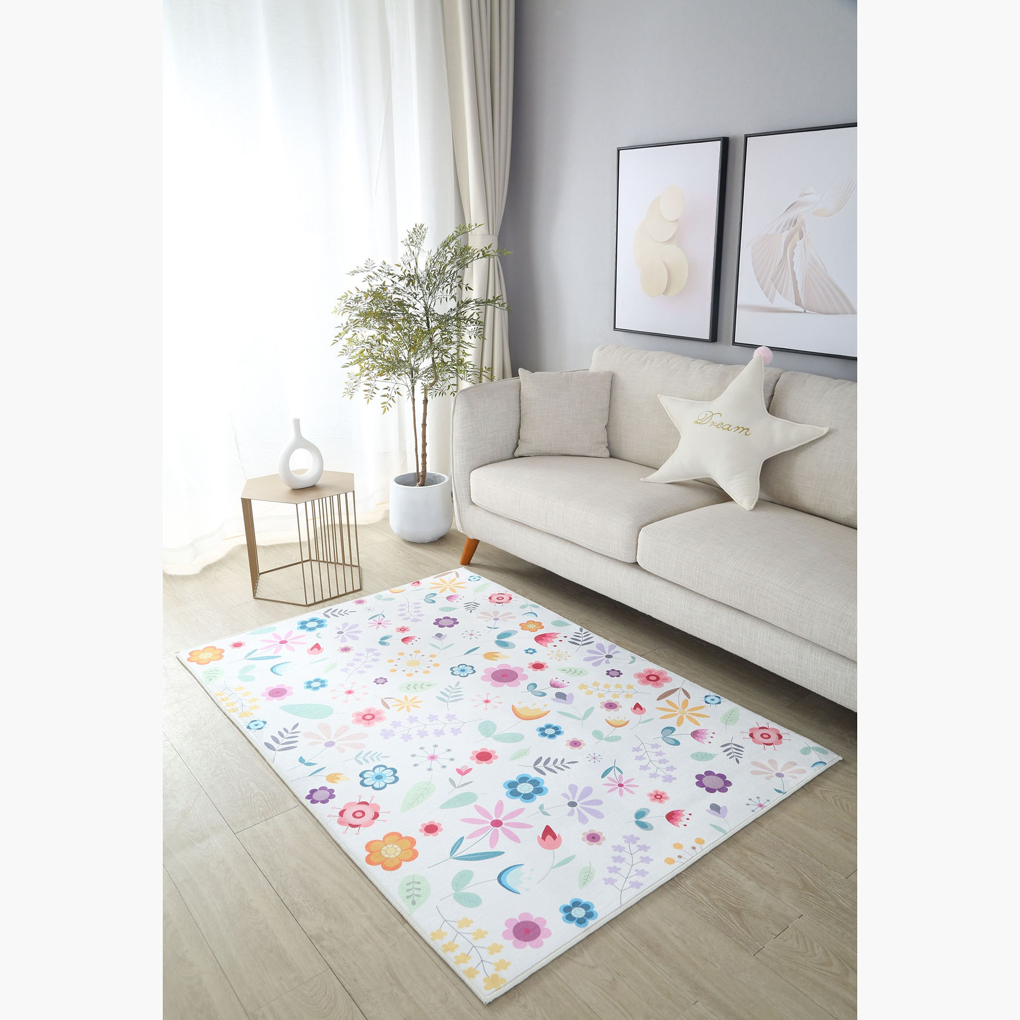 سجادة فلانيل بطبعات من بن أوشيانيا - 110x160 سم-hbxdecorandfurnishings-floorcoverings-rugs-image-1