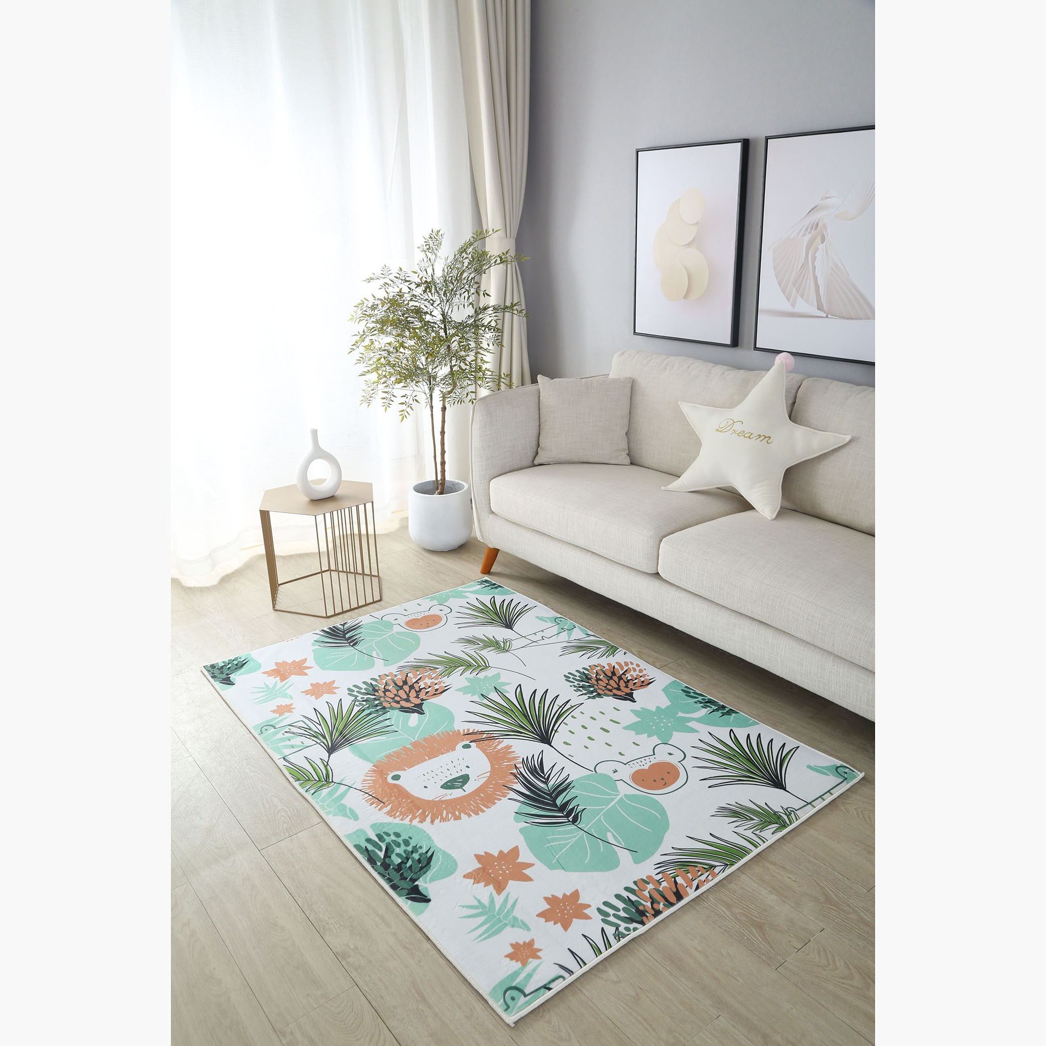 سجادة فلانيل بطبعات من بن أوشيانيا - 110x160 سم-hbxdecorandfurnishings-floorcoverings-rugs-image-1