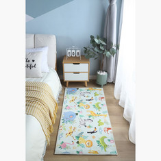 Ben Ocenia Printed Jungle Story Flannel Rug - 60x120 cms
