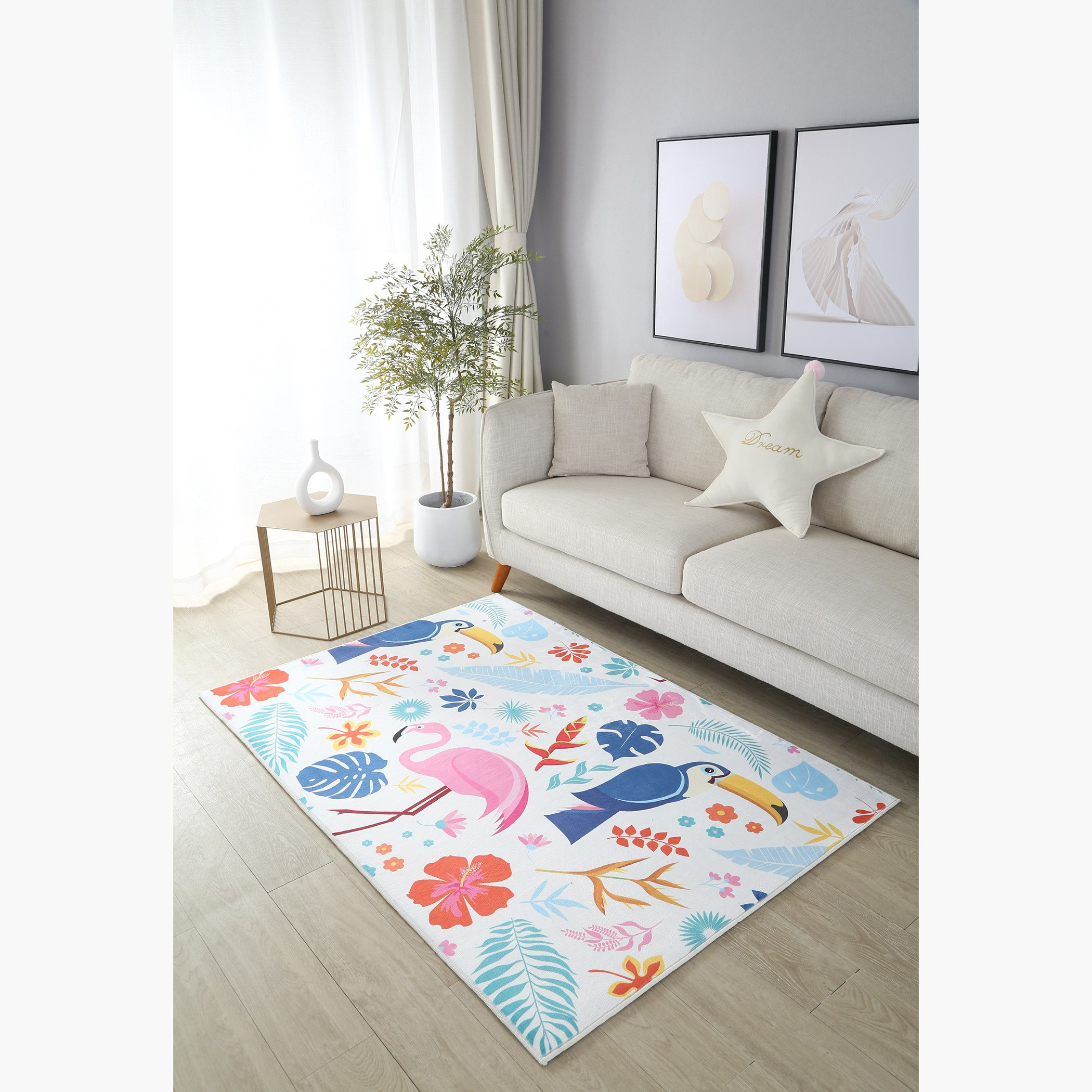 سجادة فلانيل بطبعات من بن أوشيانيا - 160x110 سم-hbxdecorandfurnishings-floorcoverings-rugs-image-1