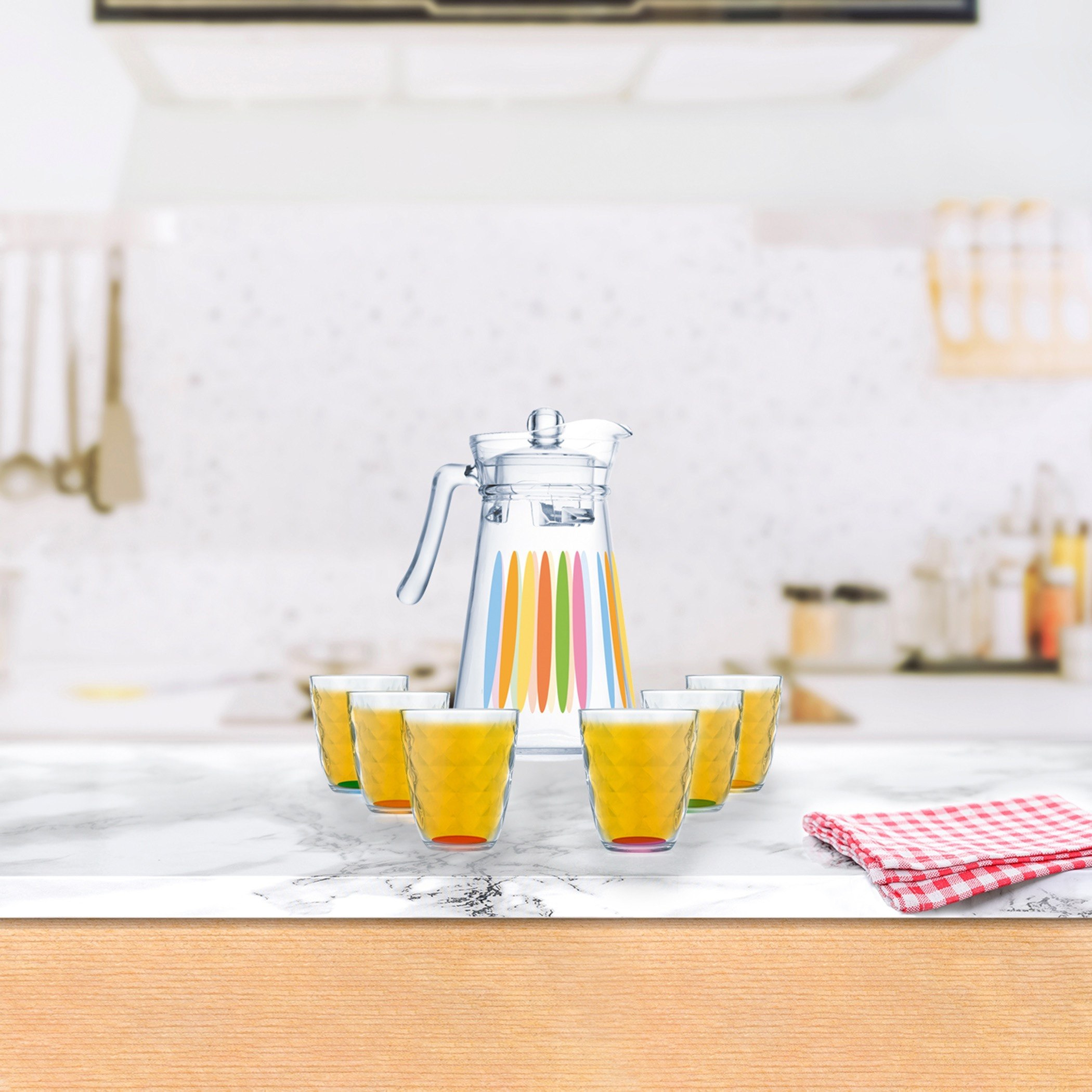 Luminarc 7-Piece Rainbow Diamond Drinkware Set-hbxhomeware-hbxkitchen-image-1