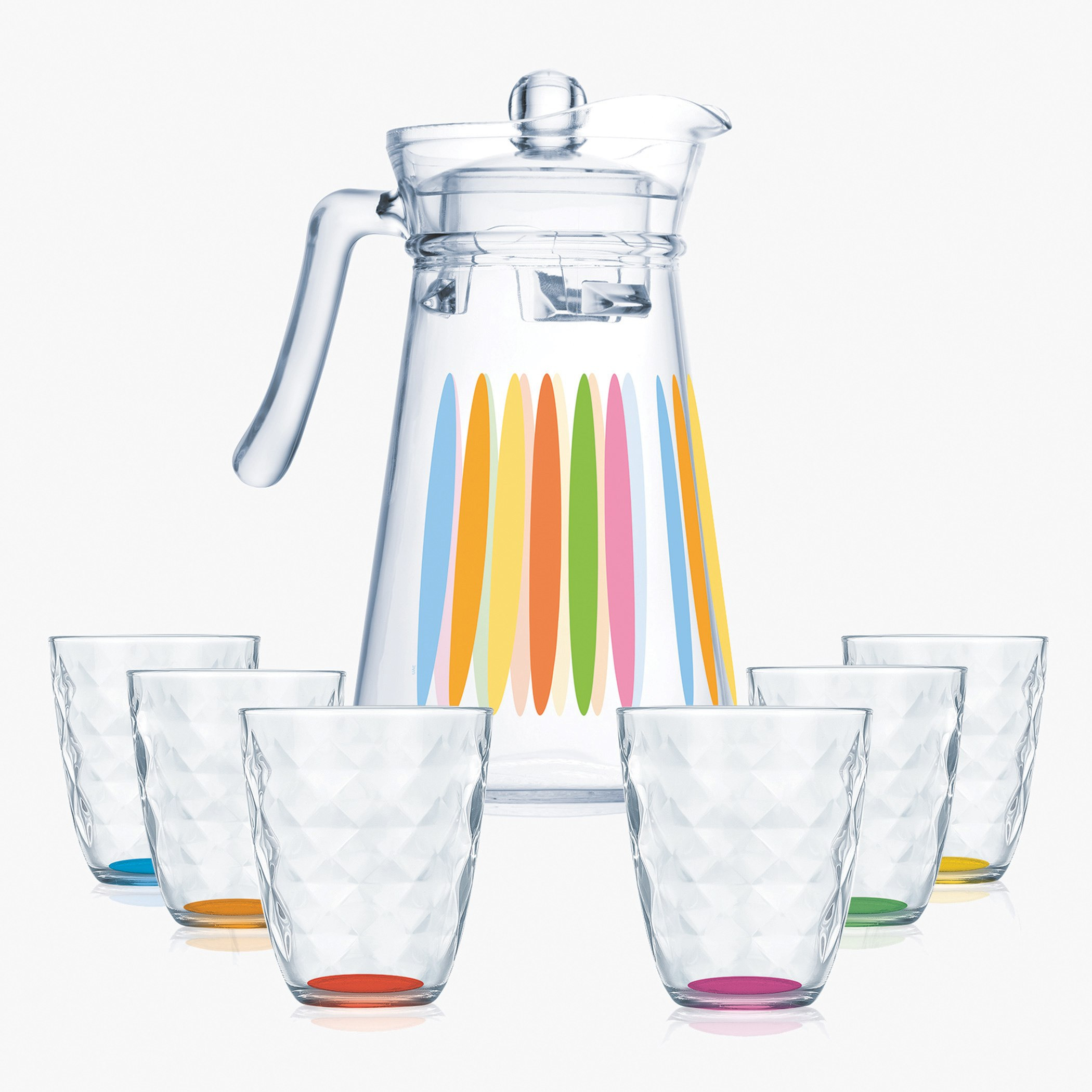 Luminarc 7-Piece Rainbow Diamond Drinkware Set-hbxhomeware-hbxkitchen-image-2