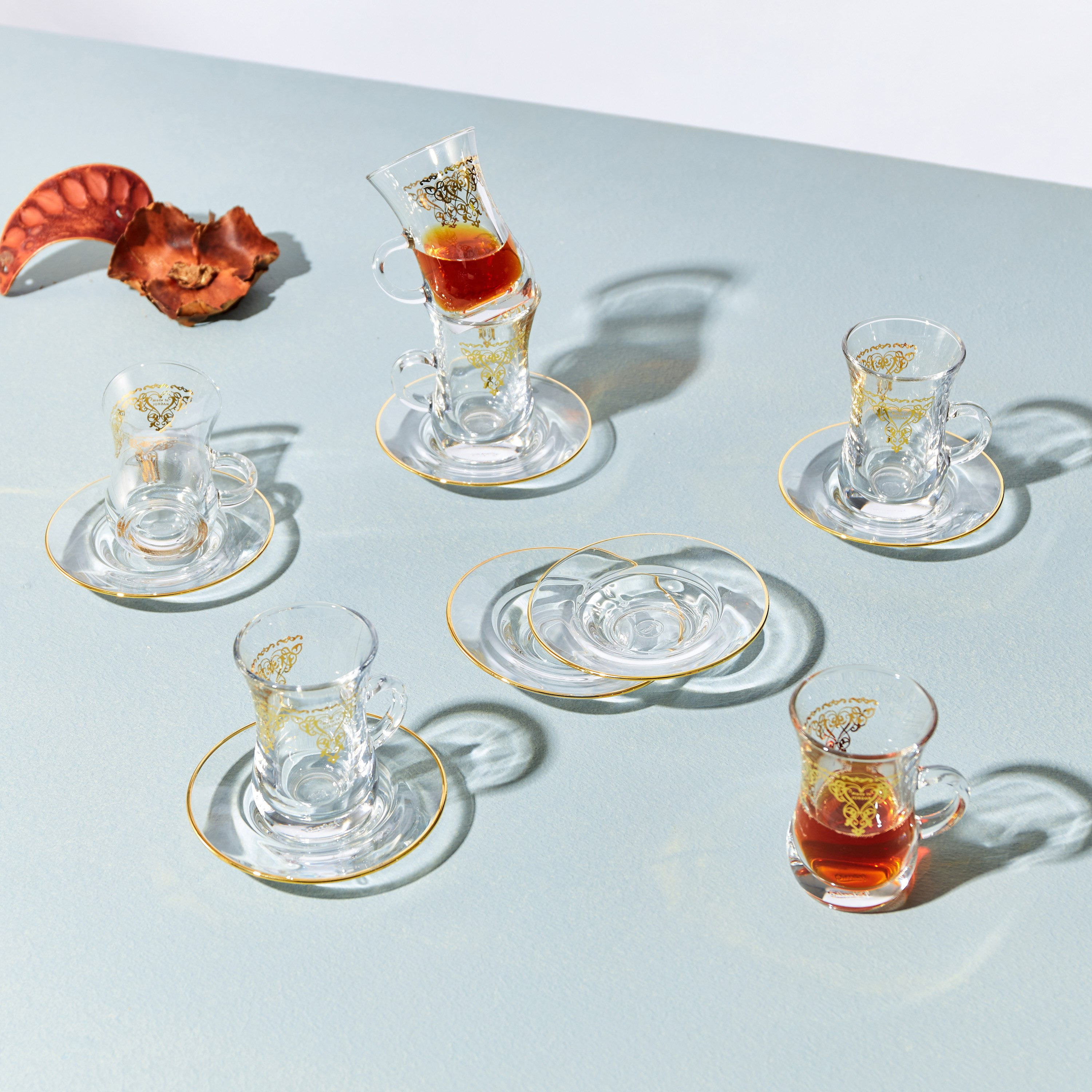 طقم فناجين وصحون شاي زجاج 12 قطعة من لوكس تريو-hbxhomeware-hbxkitchen-image-1