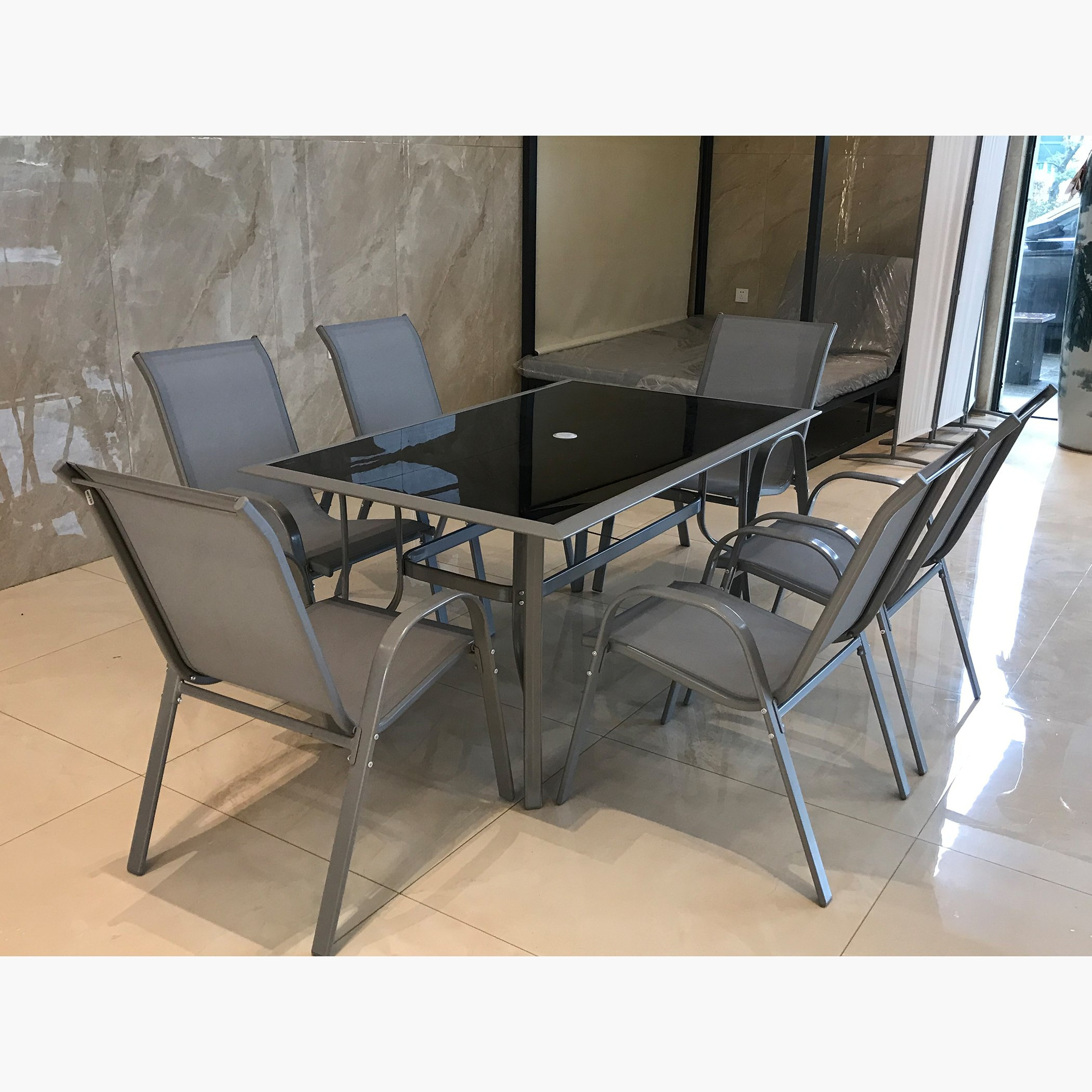 طقم سفرة 6 مقاعد للجلسات الخارجية من باريت-hbxdiningroom-diningtablesandsets-diningtables-sixseater-image-2