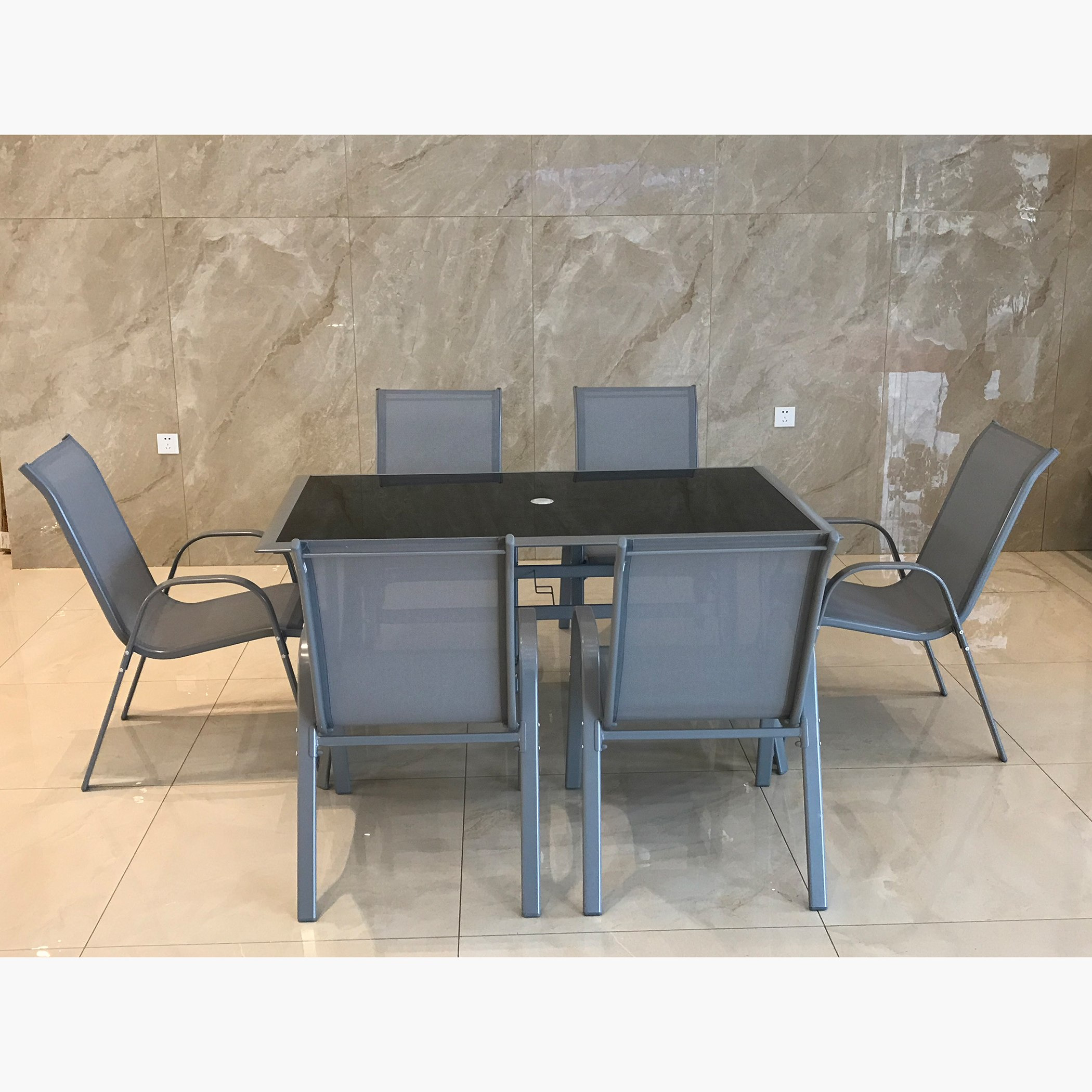 طقم سفرة 6 مقاعد للجلسات الخارجية من باريت-hbxdiningroom-diningtablesandsets-diningtables-sixseater-image-4