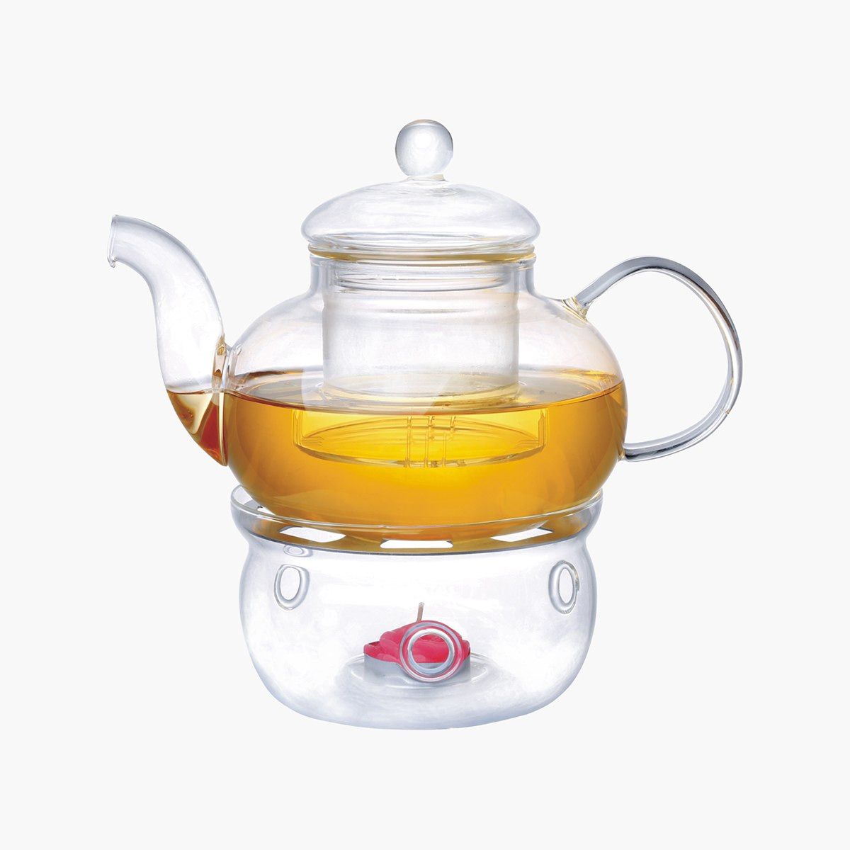 طقم إبريق شاي زجاج بوعاء تسخين قطعتين من نيو - 1 لتر-hbxhomeware-hbxkitchen-image-1