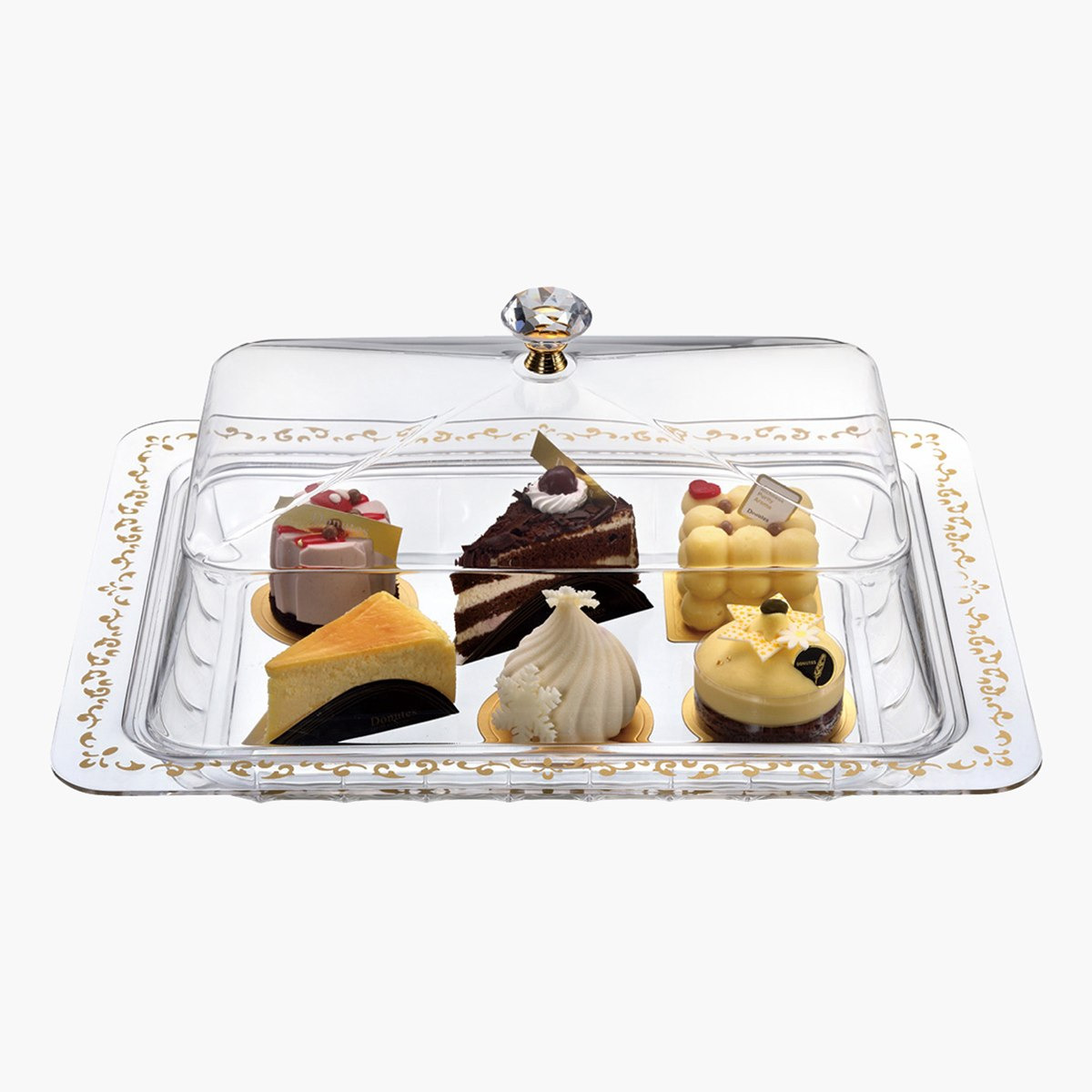 صينية تقديم أكريليك مستطيلة بغطاء من لوكس نيو - 43 سم-hbxdecorandfurnishings-tabletop-serveware-image-2