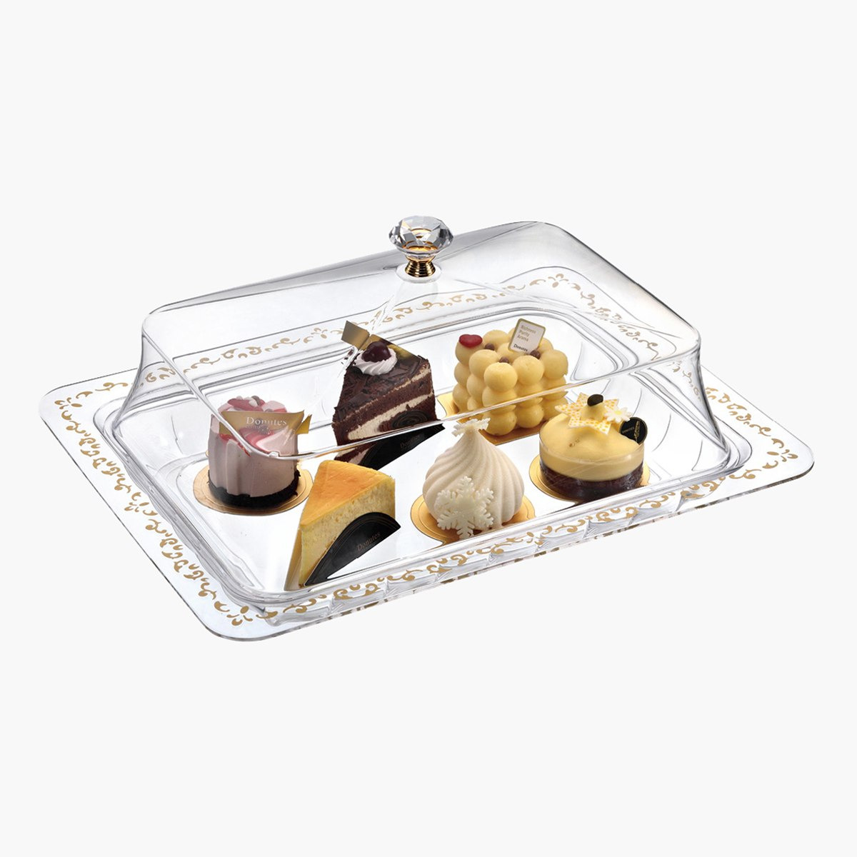 صينية تقديم أكريليك مستطيلة بغطاء من لوكس نيو - 43 سم-hbxdecorandfurnishings-tabletop-serveware-image-3