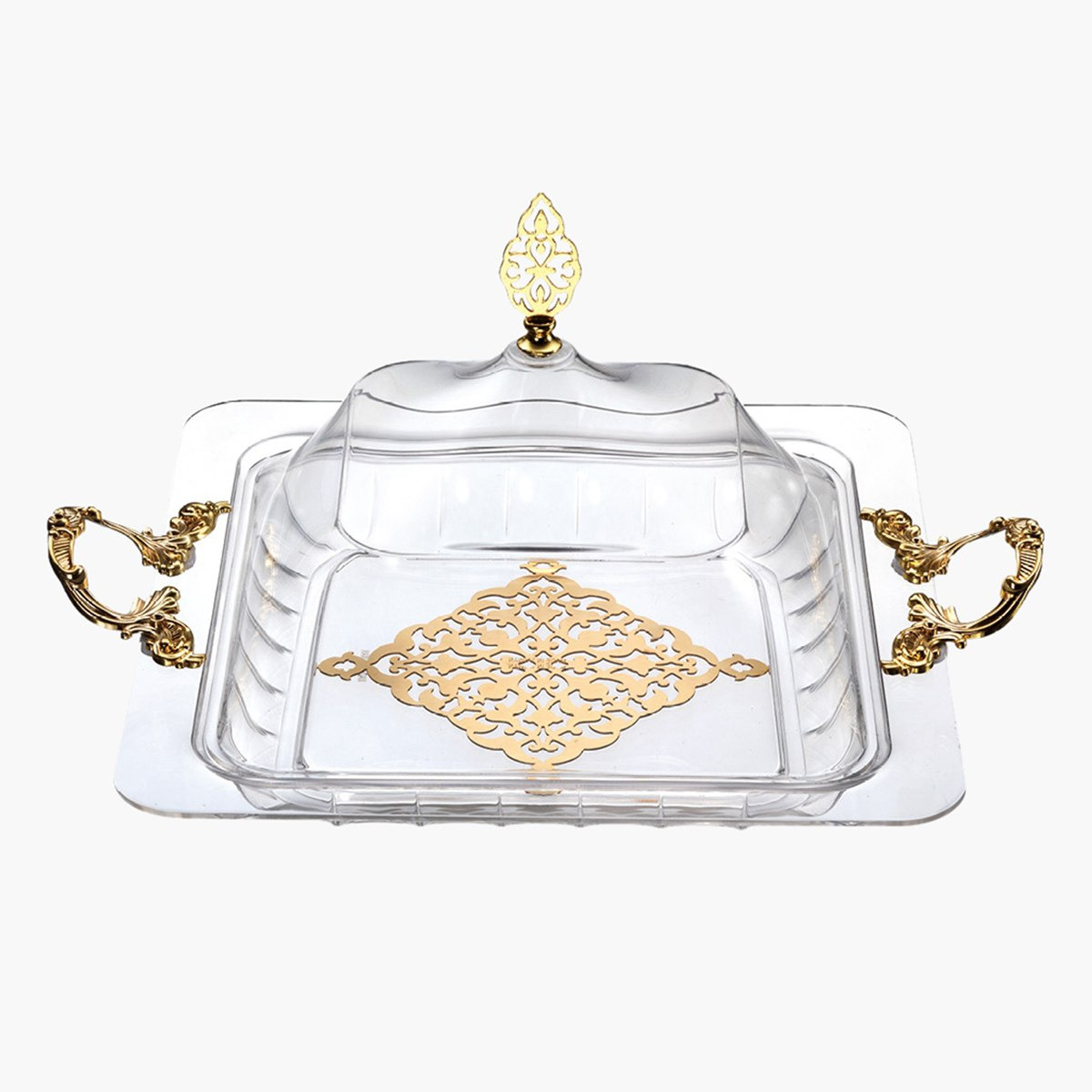 صينية تقديم مربعة أكريليك مع غطاء من لوكس نيو - 16.6 سم-hbxdecorandfurnishings-tabletop-serveware-image-2