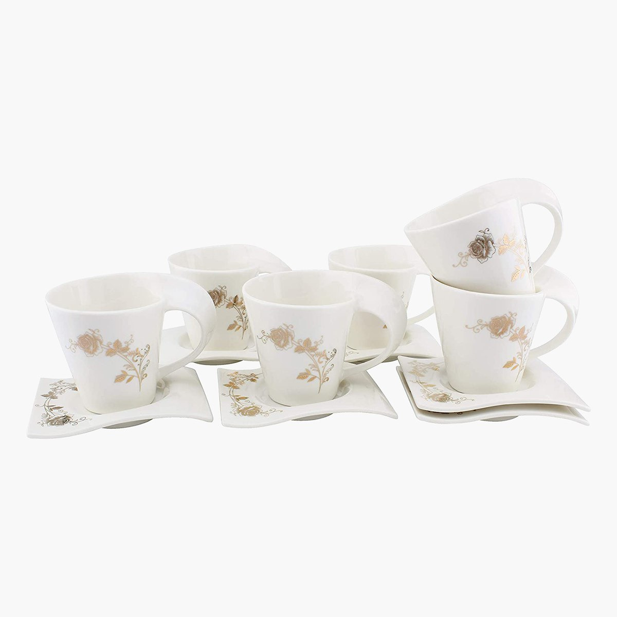 طقم فناجين خزف صيني بصحون 12 قطعة من فيست - 90 مل-hbxhomeware-hbxkitchen-image-2