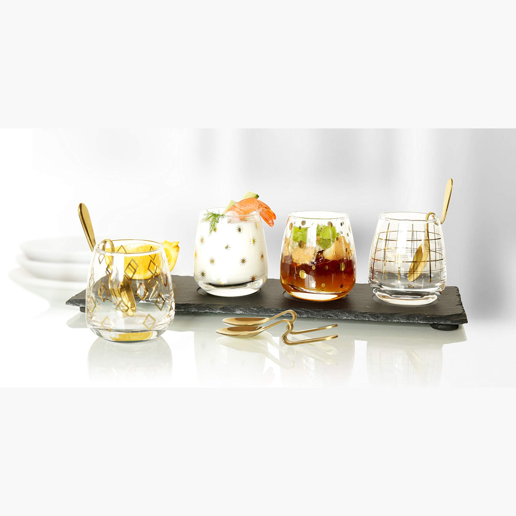 طقم كاسات تقديم حلوى مع صينية رخام 8 قطع من فيست-hbxdecorandfurnishings-tabletop-serveware-image-1
