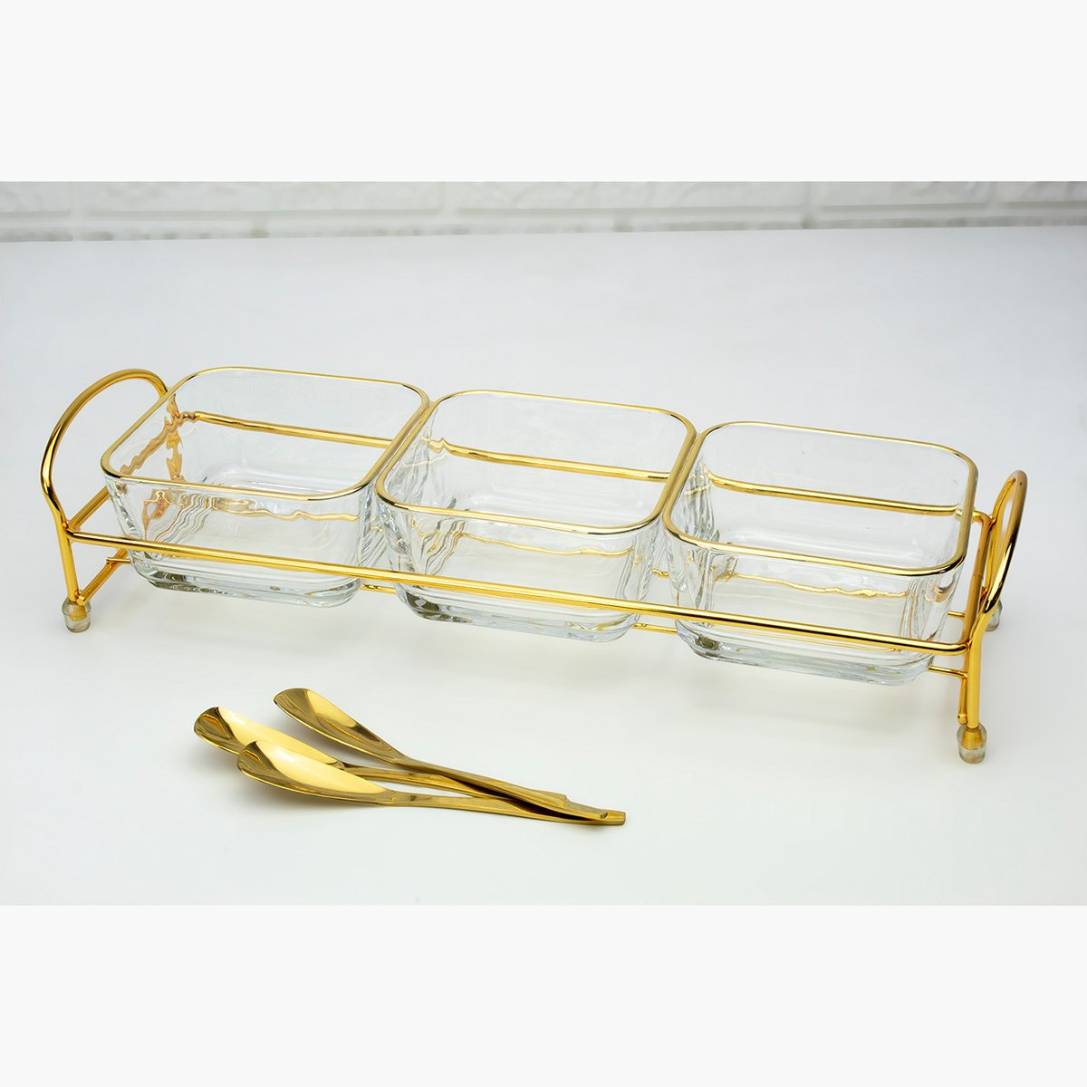 طقم تقديم زجاجي 6 قطع مع حامل معدن من فيست-hbxdecorandfurnishings-tabletop-serveware-image-3
