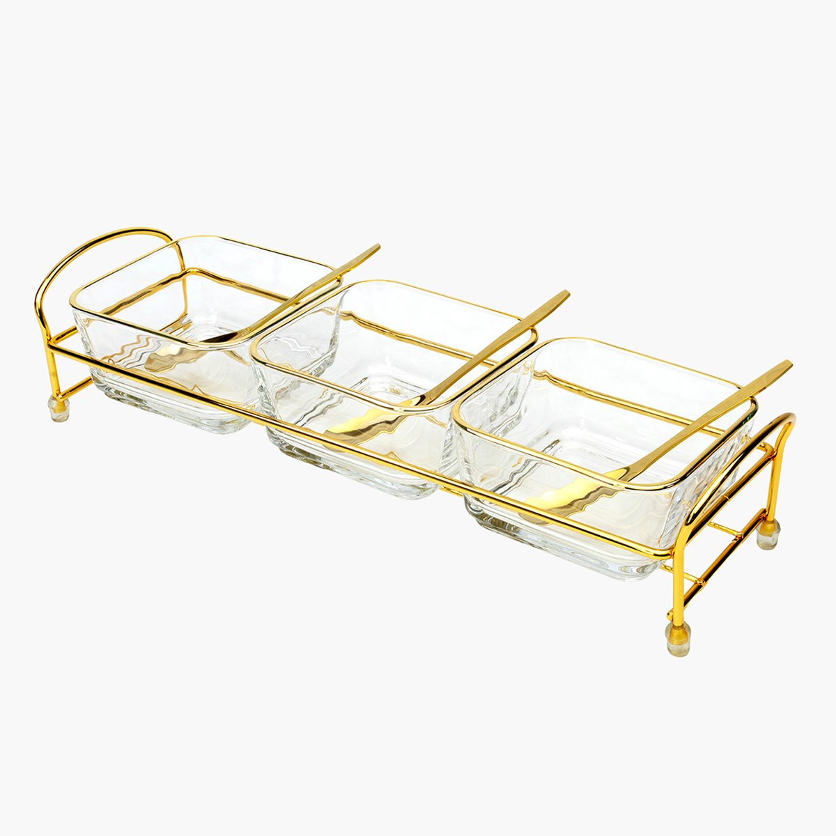 طقم تقديم زجاجي 6 قطع مع حامل معدن من فيست-hbxdecorandfurnishings-tabletop-serveware-image-4
