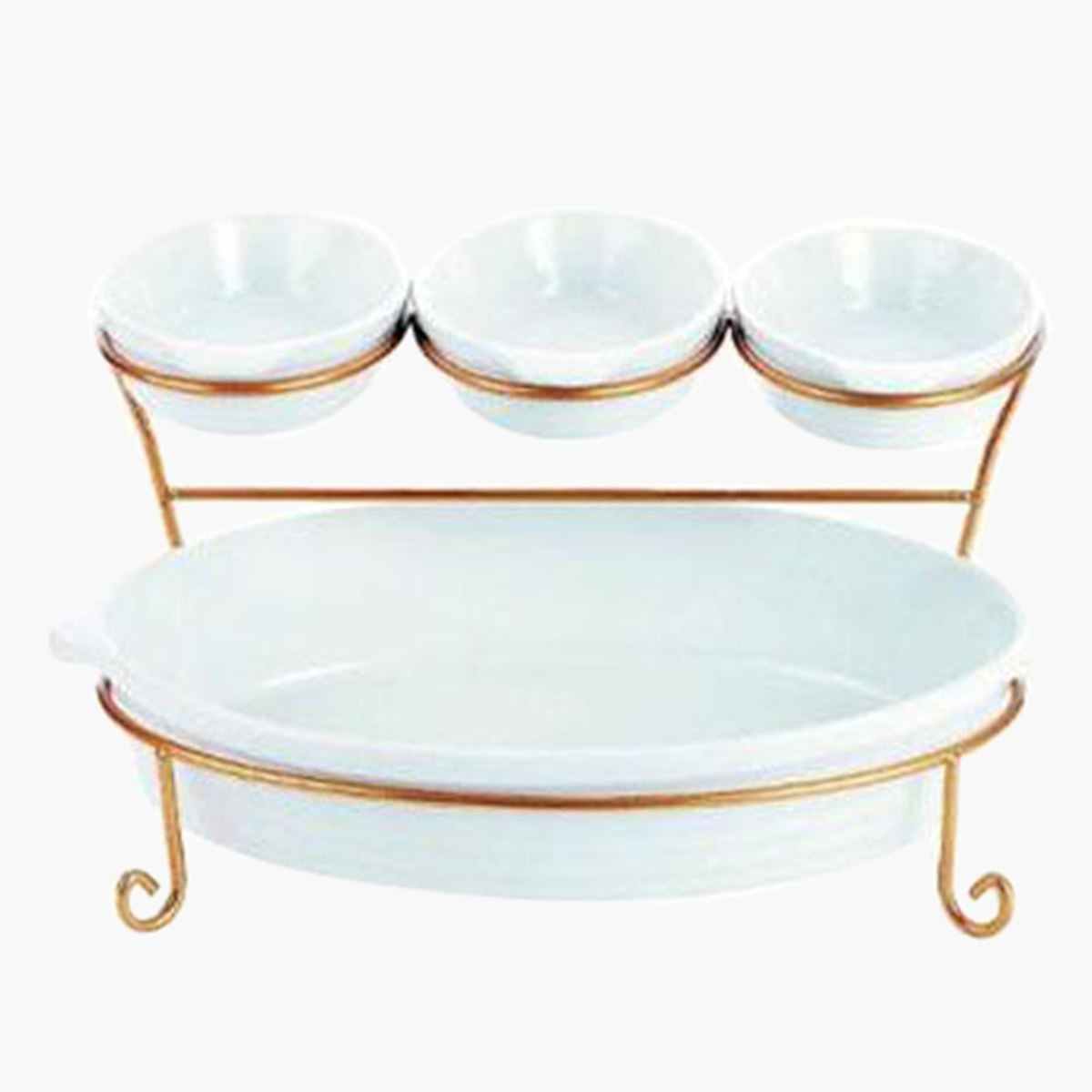 طقم تقديم 4 قطع بطابقين مع حامل معدني من فيست-hbxdecorandfurnishings-tabletop-serveware-image-2