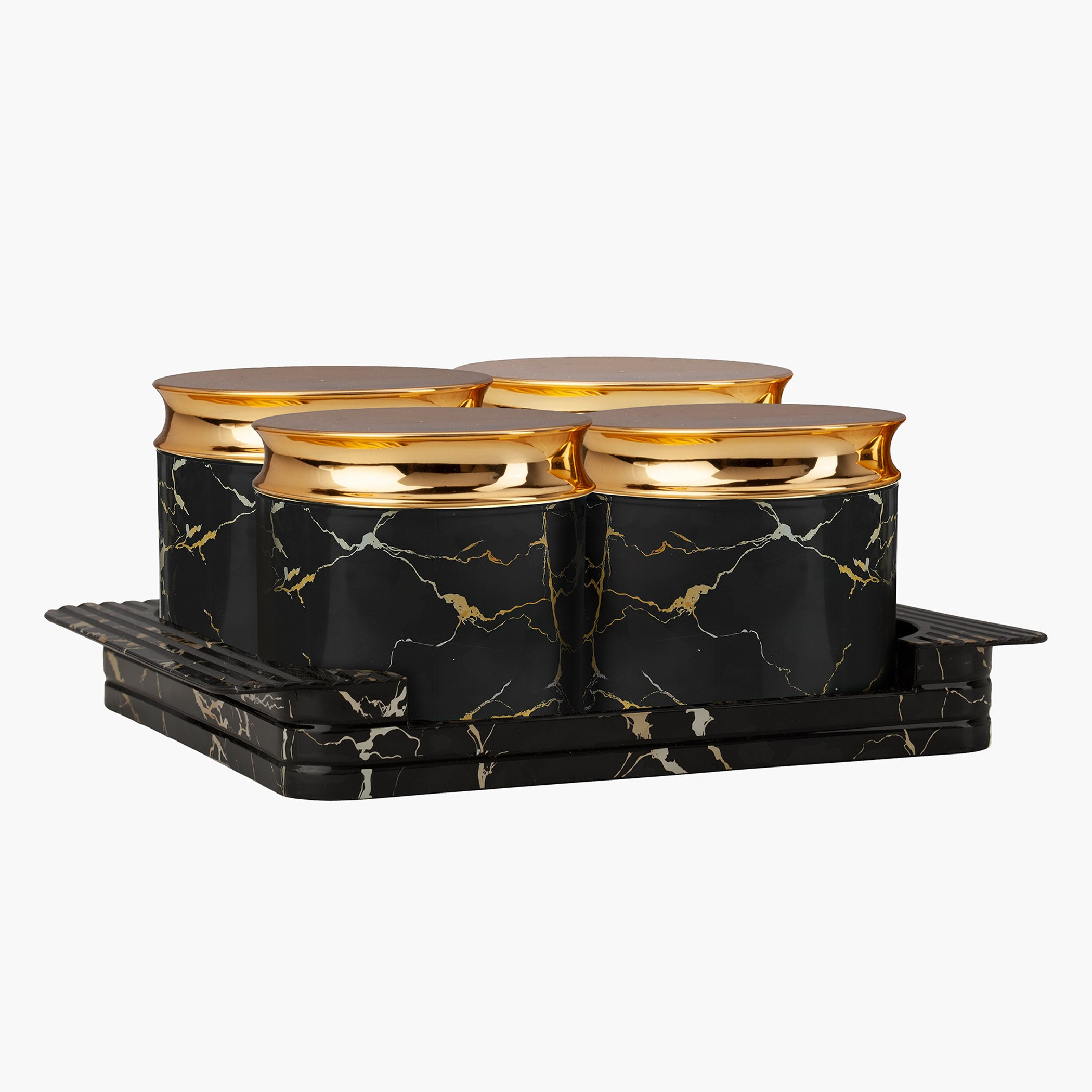 طقم أوعية تقديم 4 قطع مع صينية من أكورد ماربيل-hbxdecorandfurnishings-tabletop-serveware-image-1