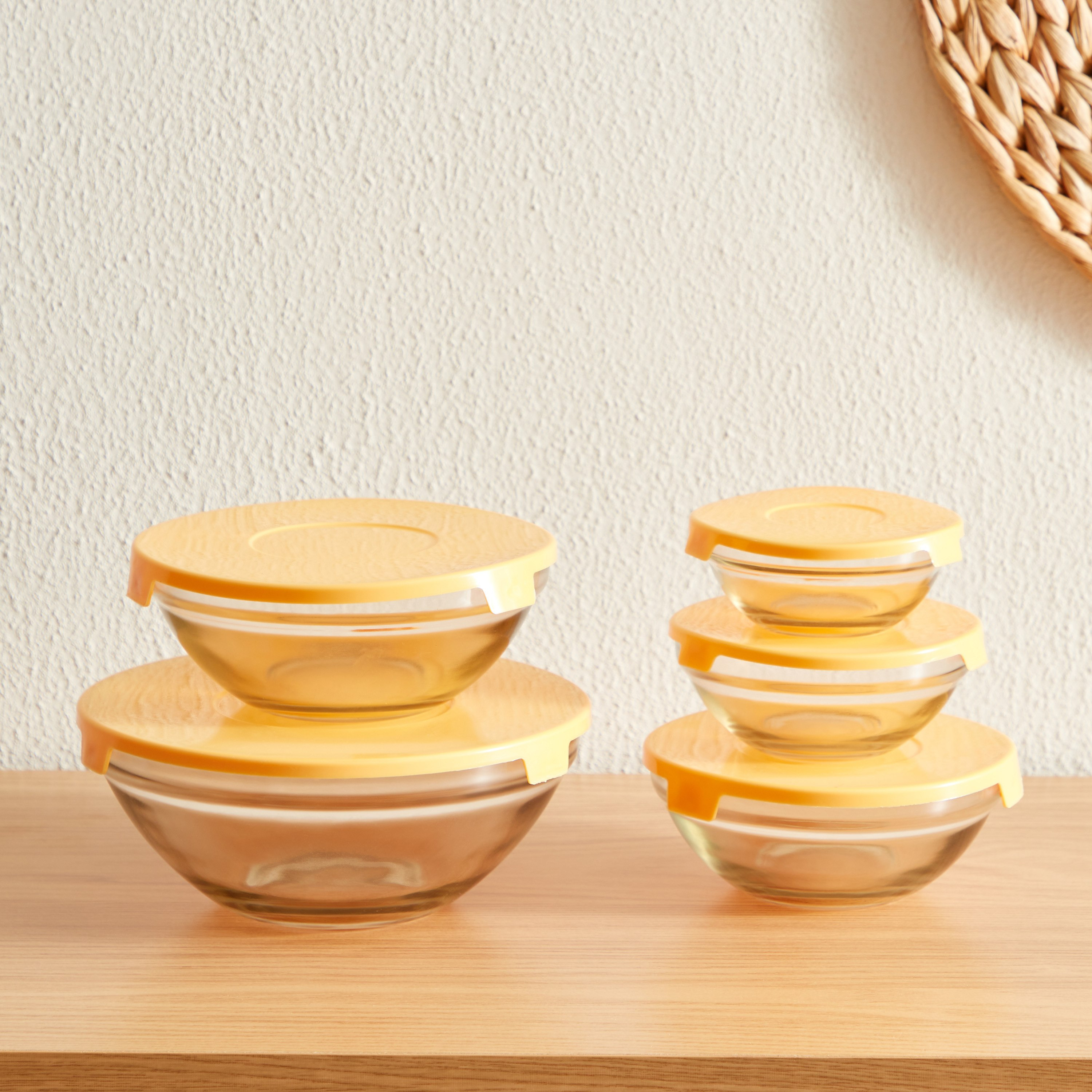 طقم وعاء زجاجي بغطاء 5 قطع من برايم-hbxhomeware-hbxkitchen-image-1