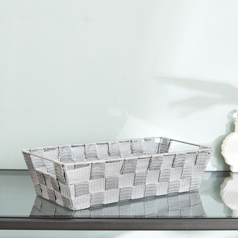 Strap Textured Basket - 32x16.5x8.5 cm-Bathroom Storage-image-0