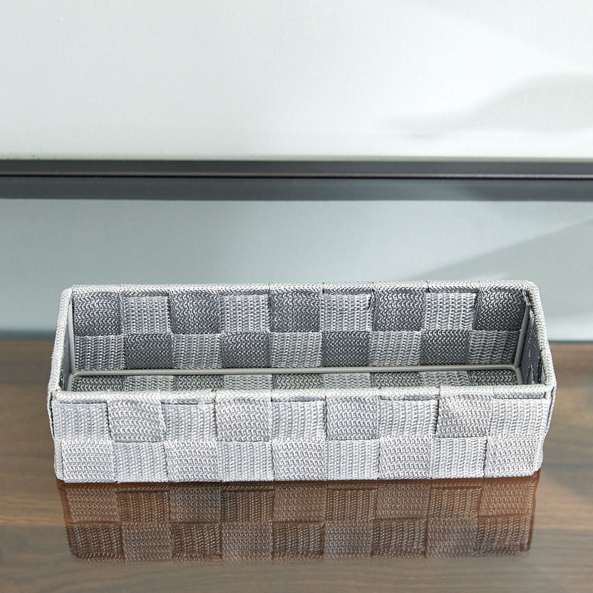 Strap Textured Basket - 24x8x6 cm-Bathroom Storage-image-1