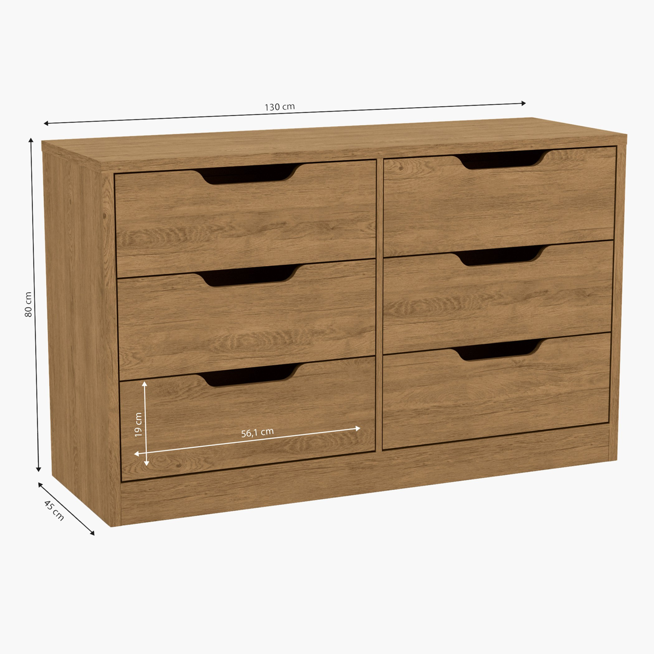 طاولة تزيين ماستر 6 أدراج دون مرآة من فورتاليزا-hbxfurniture-bedroom-dressersandmirrors-image-4