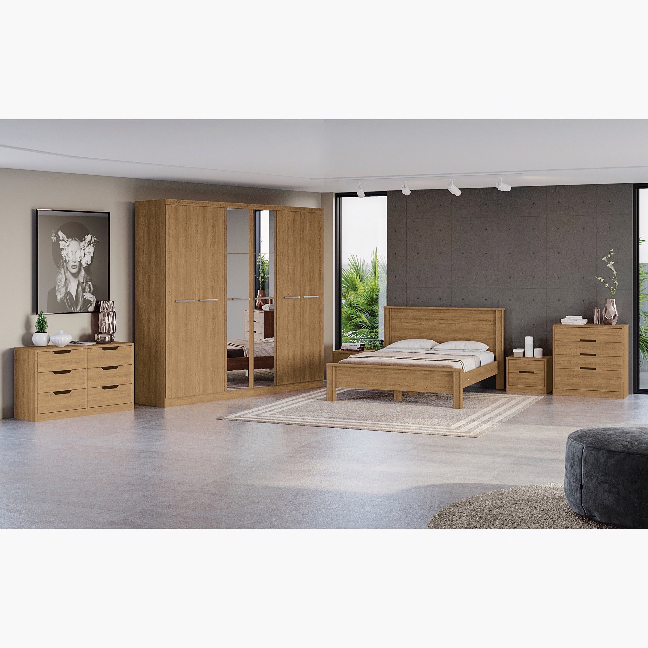 طاولة تزيين ماستر 6 أدراج دون مرآة من فورتاليزا-hbxfurniture-bedroom-dressersandmirrors-image-5