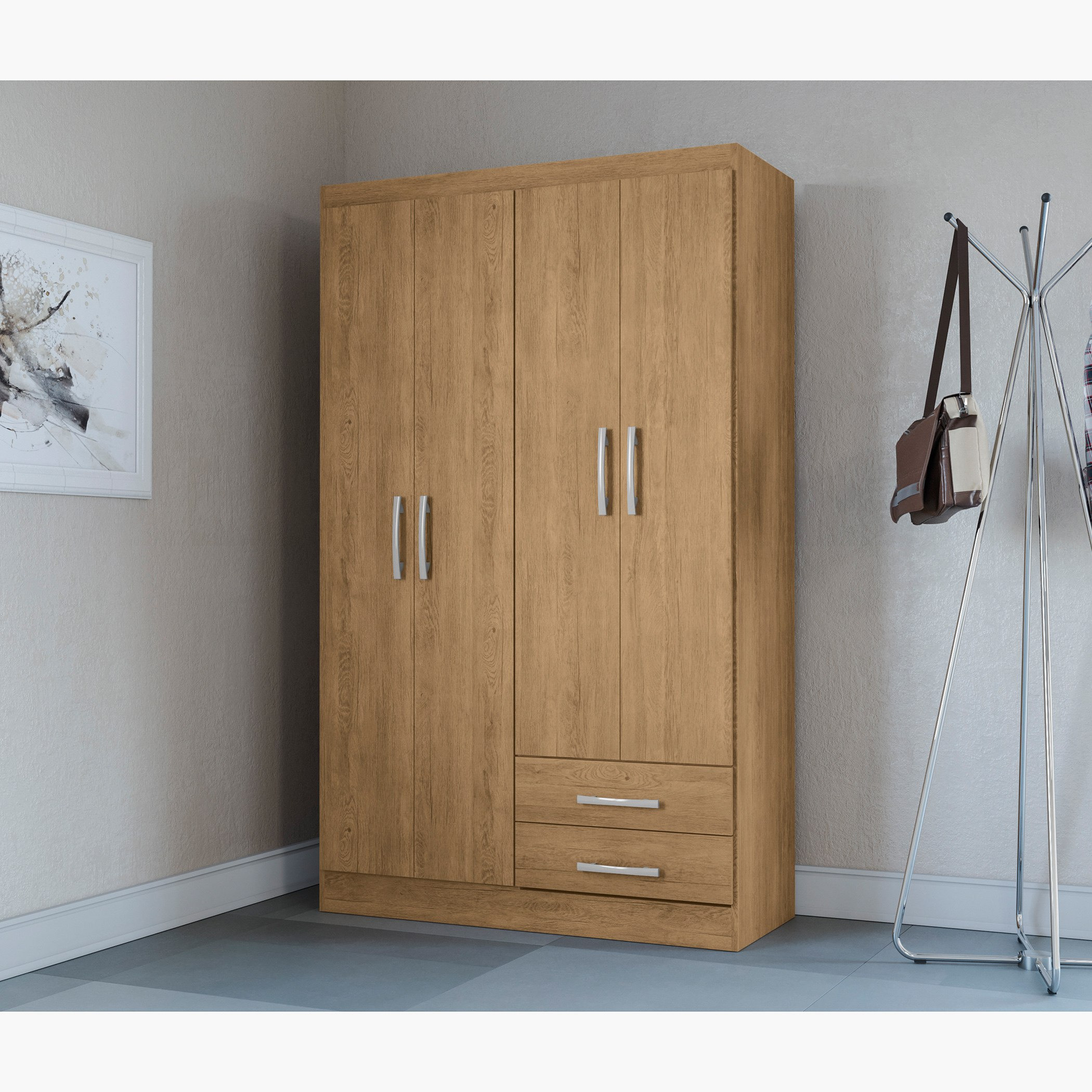 خزانة ملابس صغيرة بـ4 أبواب ودرجين من فورتاليزا-hbxfurniture-wardrobes-image-1