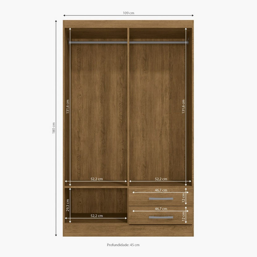 Fortaleza 4-Doors Young Wardrobe with 2 Drawers-Wardrobes-image-1