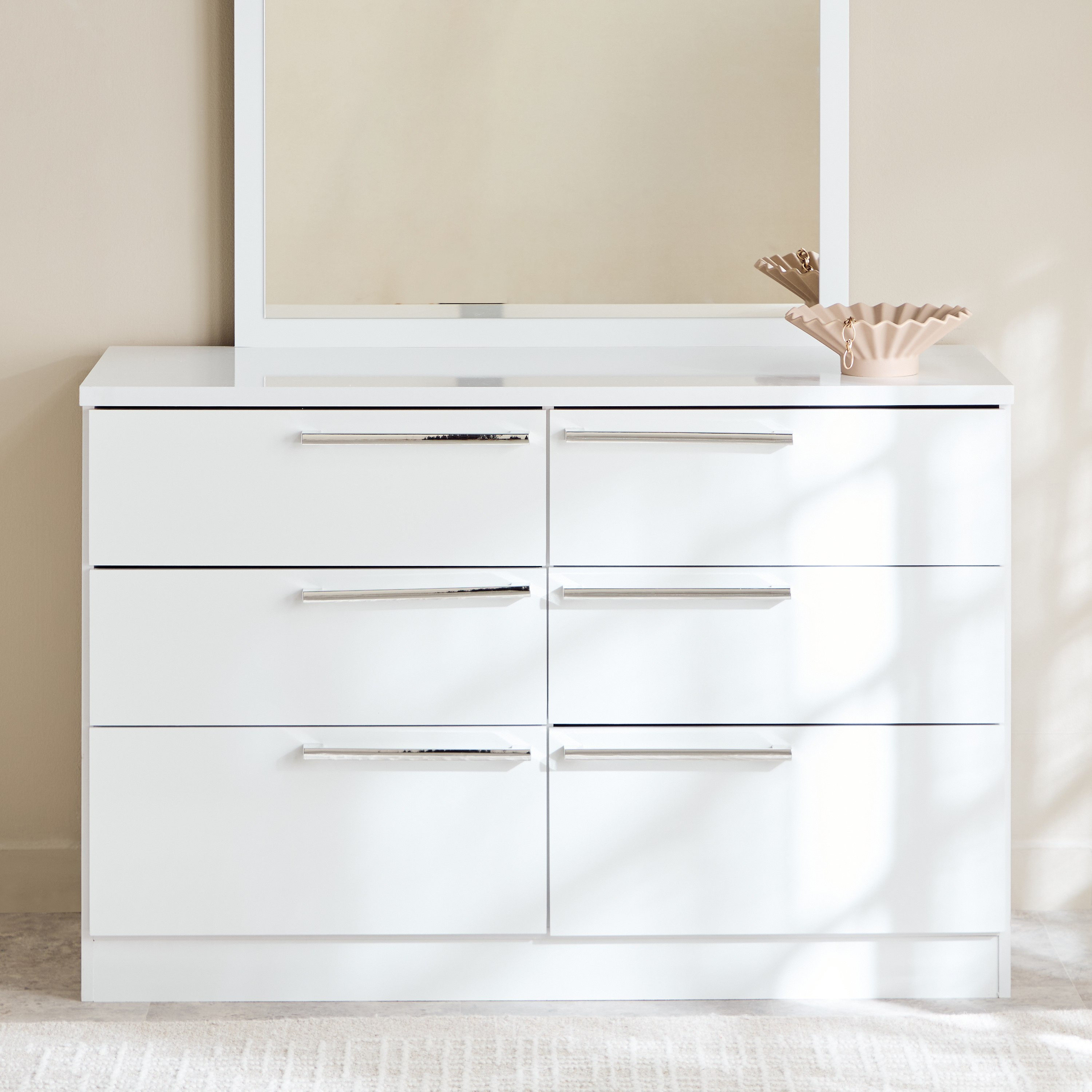 طاولة تزيين ماستر 6 أدراج دون مرآة من لوندرينا-hbxfurniture-bedroom-dressersandmirrors-image-2