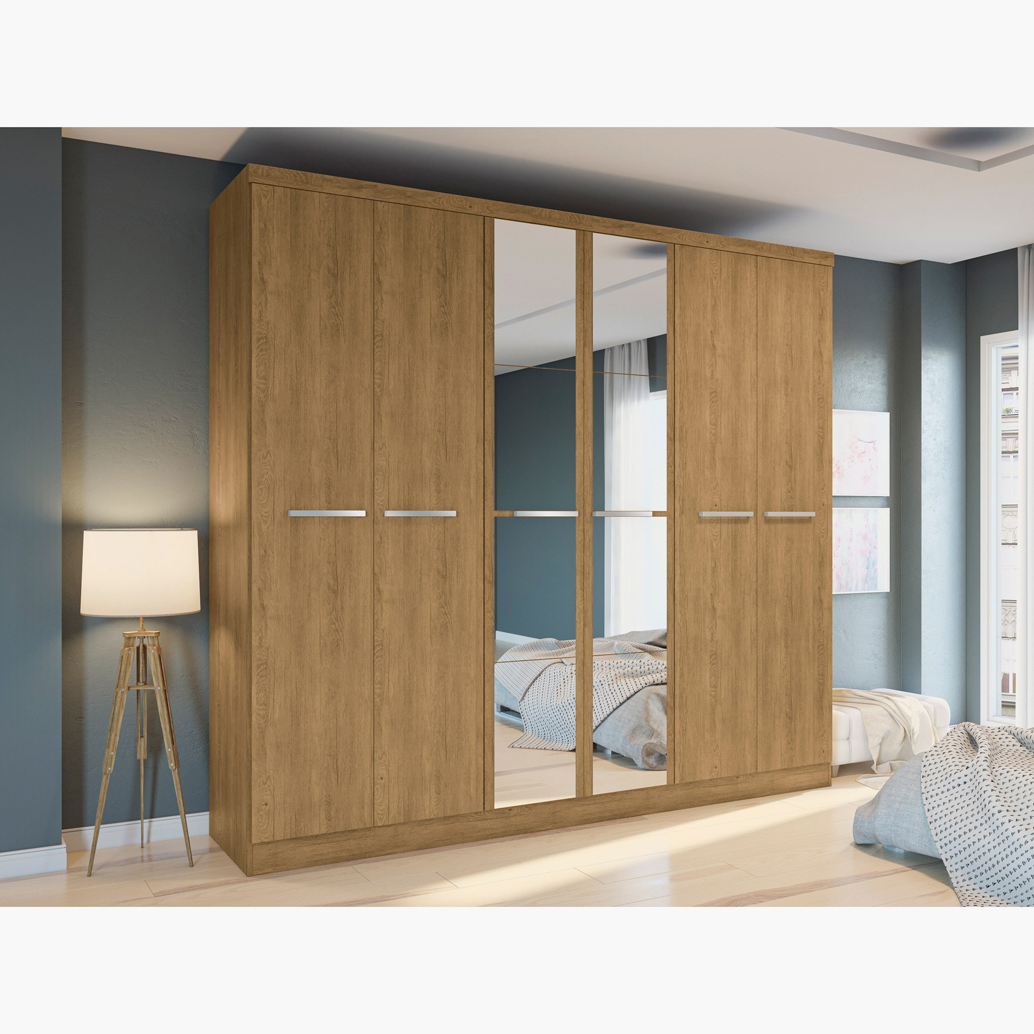 خزانة ملابس 6 أبواب بمرآتين من فورتاليزا-hbxfurniture-wardrobes-image-1
