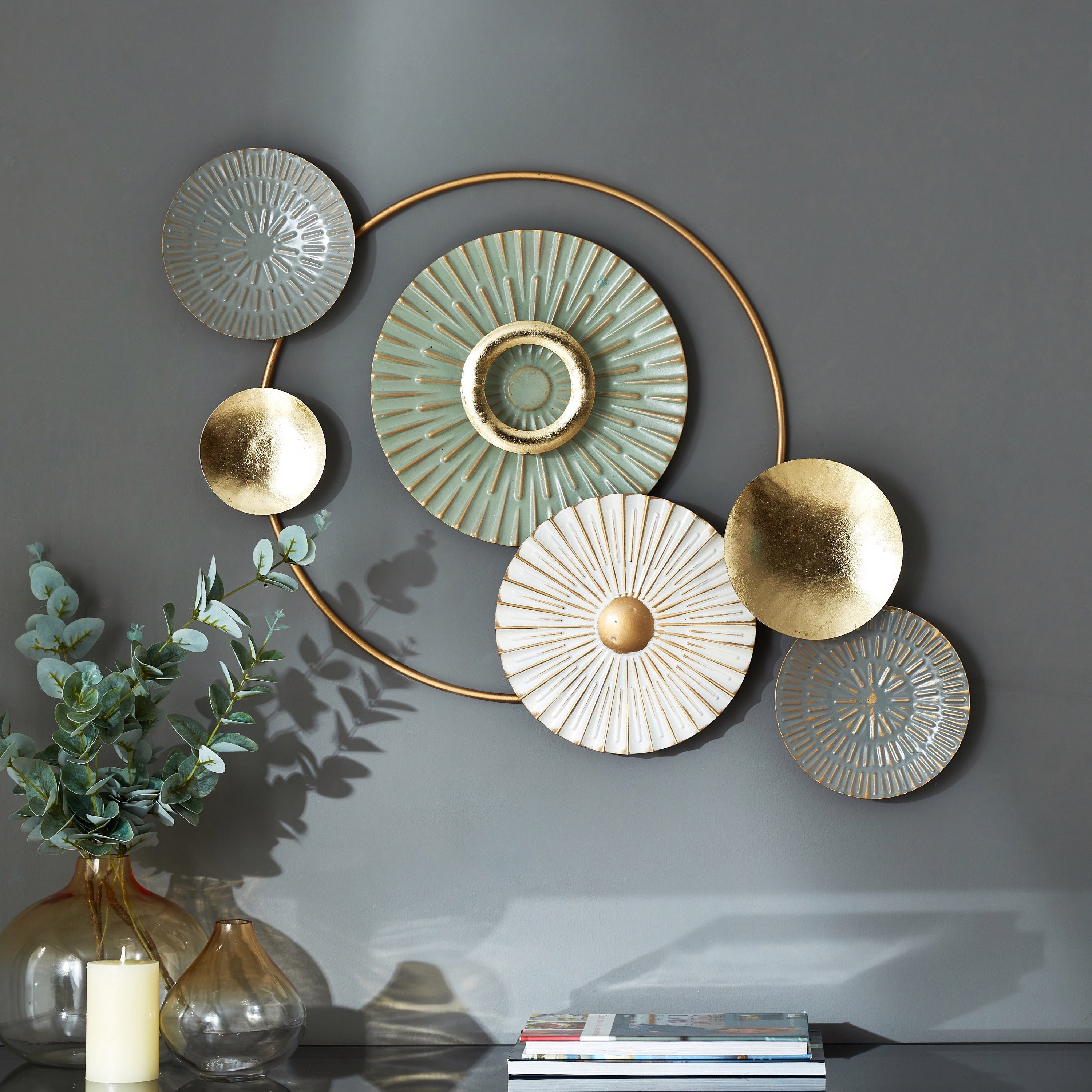 Walton Metal Circular Wall Art - 91x5x50 cm-hbxlivingroom-walldecor-wallart-image-4