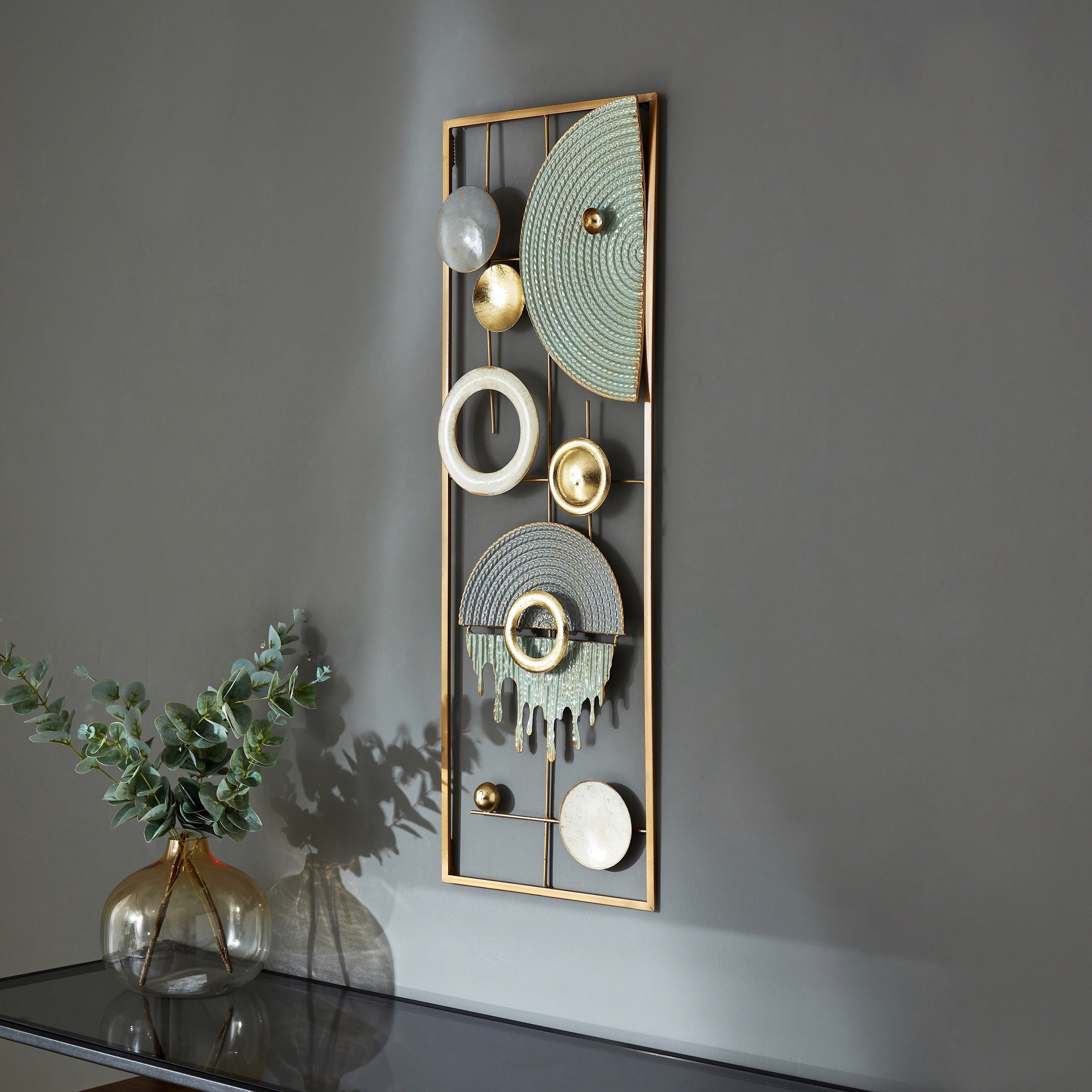 زينة حائط معدنية مستطيلة من والتون - 31x4x90 سم-hbxlivingroom-walldecor-wallart-image-2