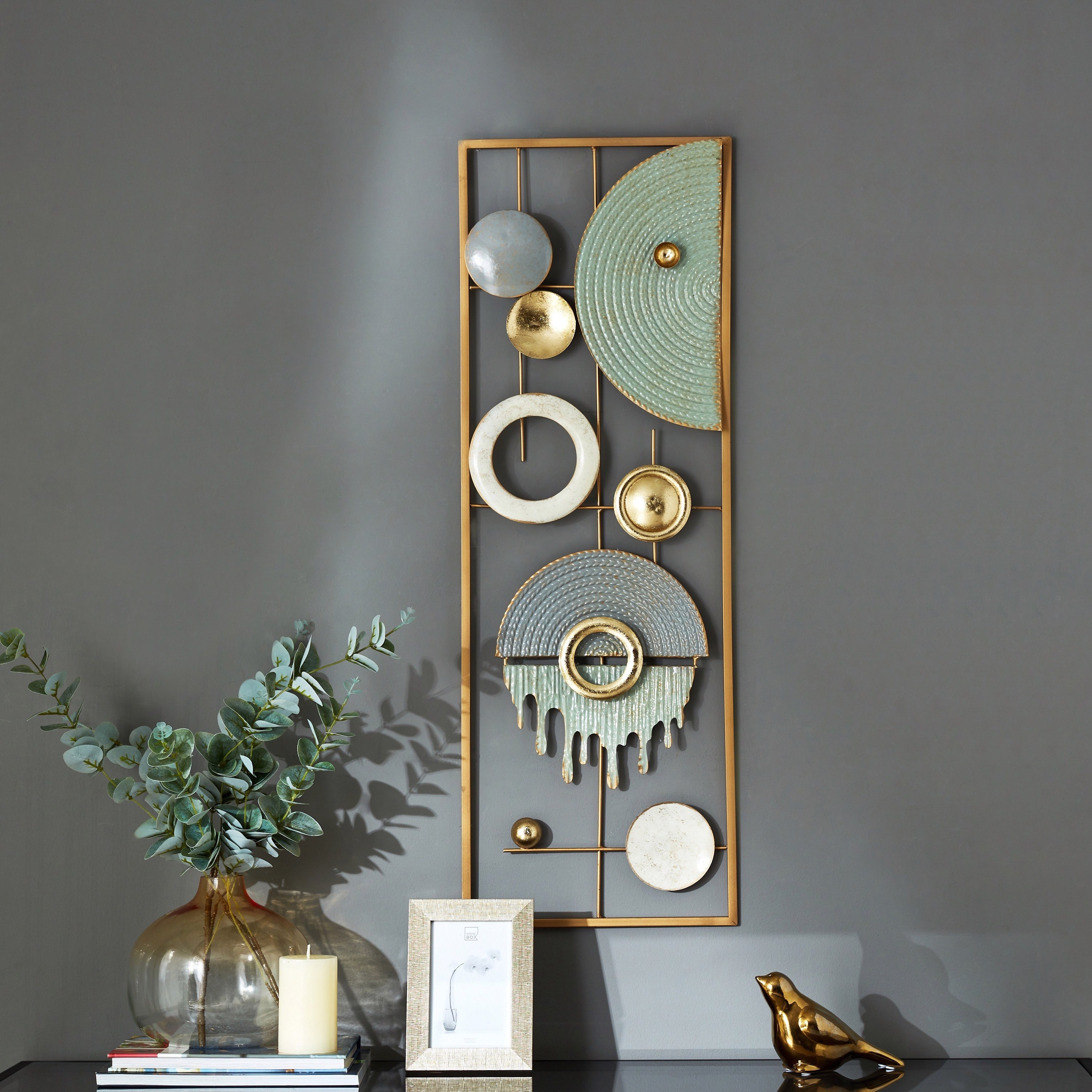 زينة حائط معدنية مستطيلة من والتون - 31x4x90 سم-hbxlivingroom-walldecor-wallart-image-4