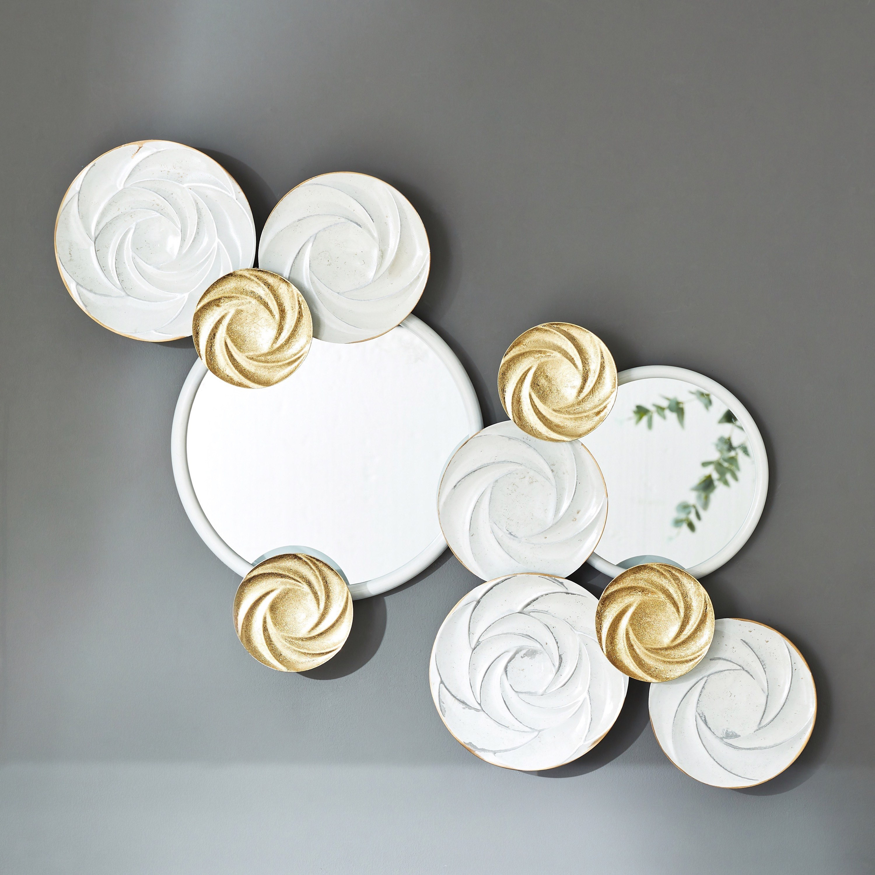 زيّنة حائط معدن بمرآة من والتون - 91x5x51 سم-hbxlivingroom-walldecor-wallart-image-1