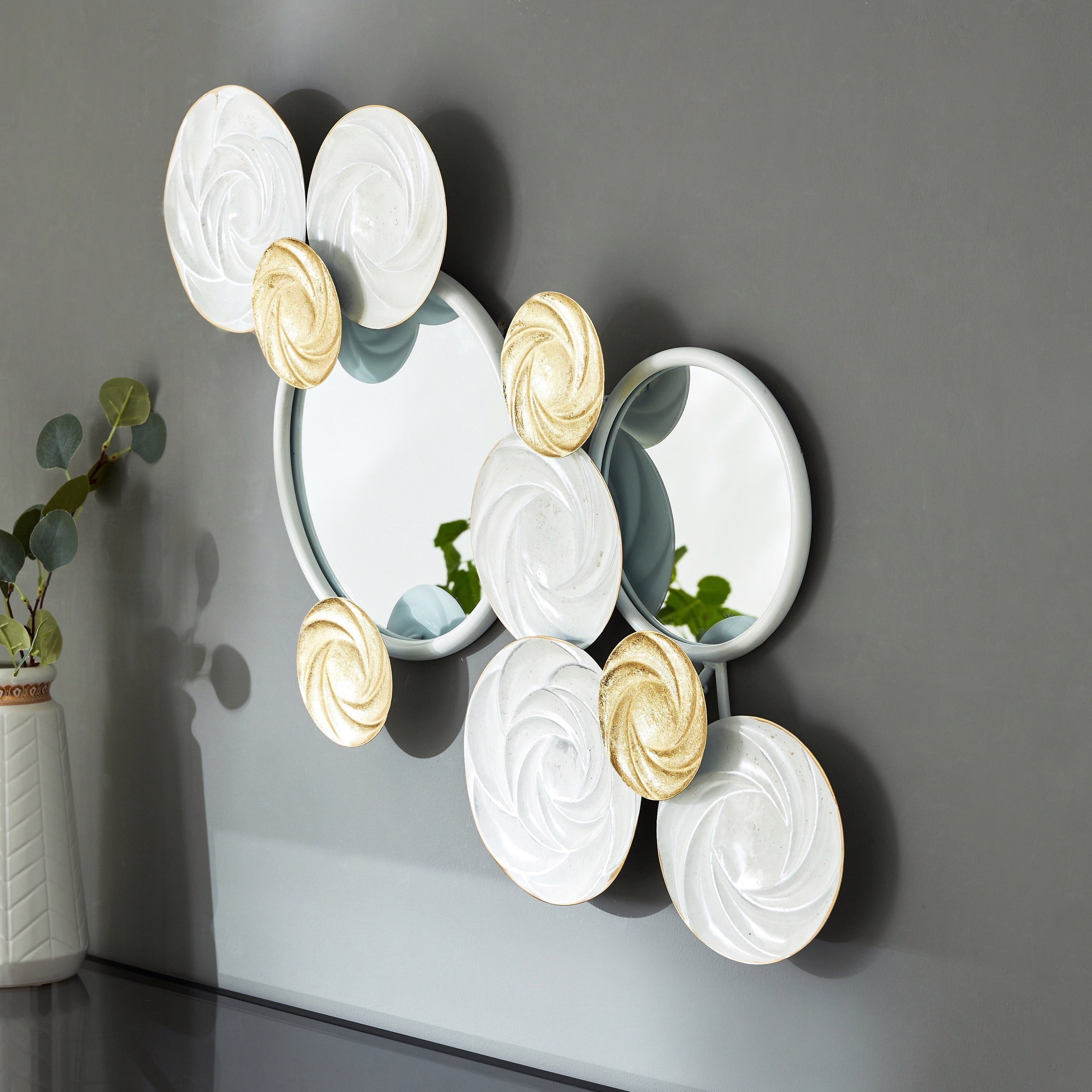 زيّنة حائط معدن بمرآة من والتون - 91x5x51 سم-hbxlivingroom-walldecor-wallart-image-2