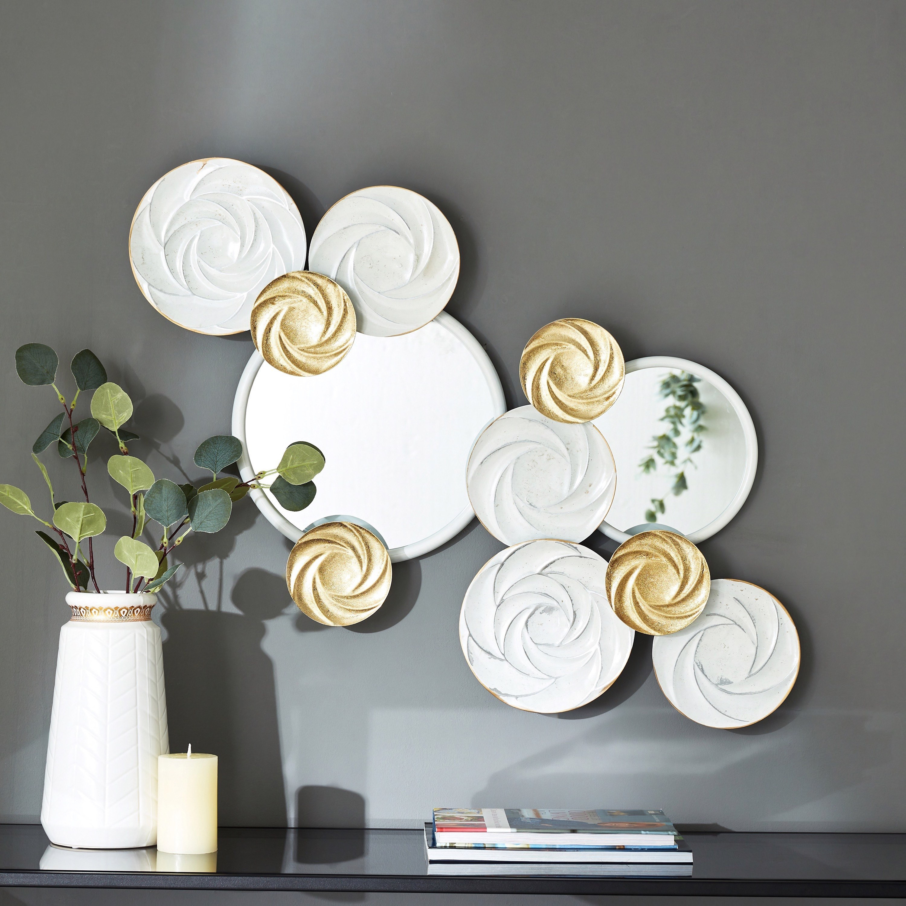 زيّنة حائط معدن بمرآة من والتون - 91x5x51 سم-hbxlivingroom-walldecor-wallart-image-4