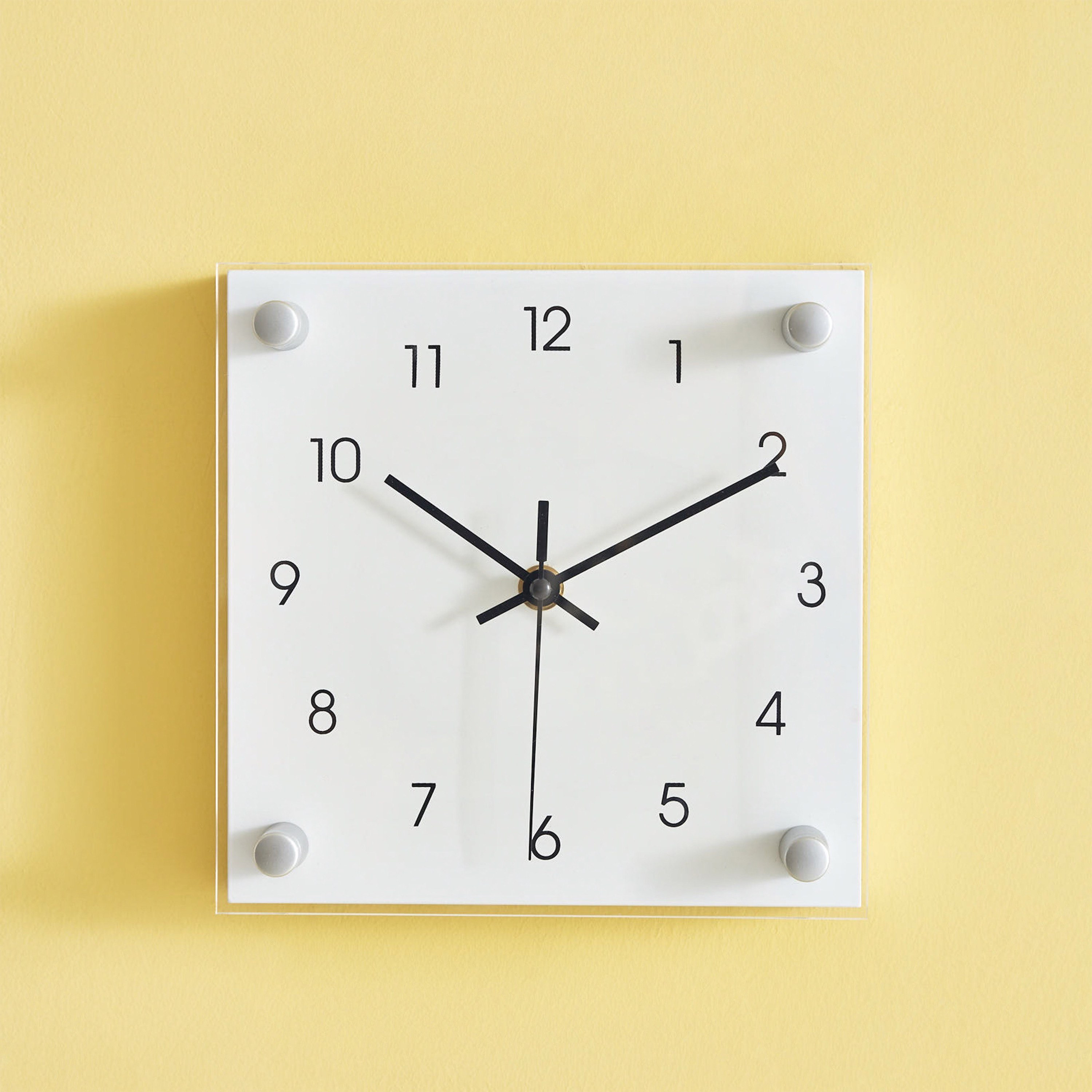 ساعة حائط وطاولة بلاستيك مربعة من إيما - 19x5.5x19 سم-hbxdiningroom-decorandaccessories-clocks-image-1