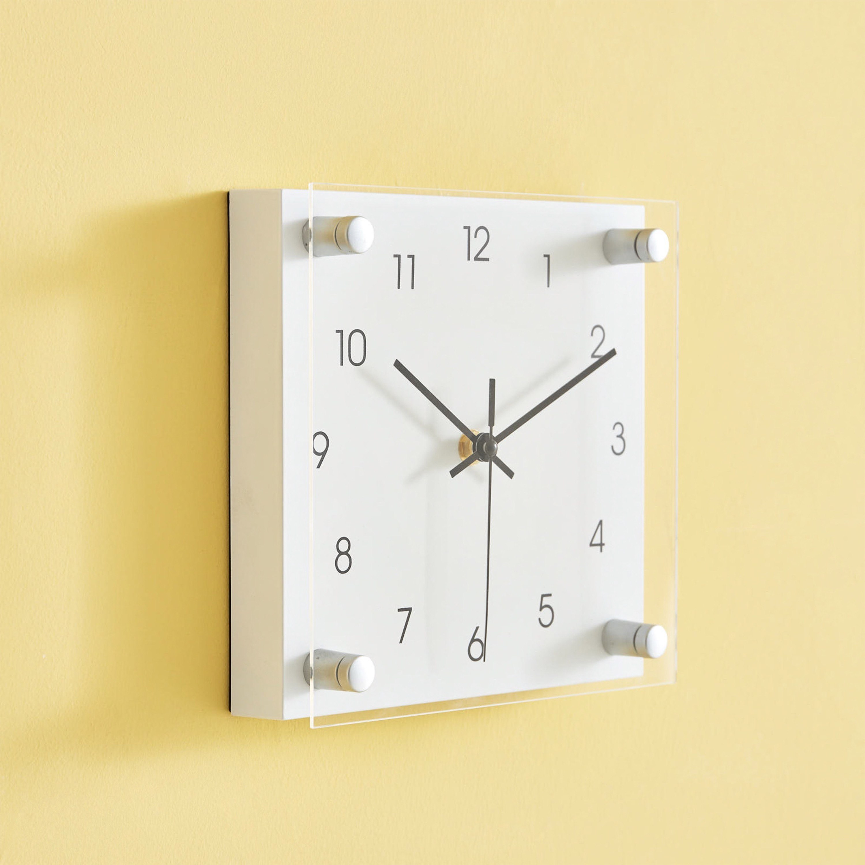 ساعة حائط وطاولة بلاستيك مربعة من إيما - 19x5.5x19 سم-hbxdiningroom-decorandaccessories-clocks-image-2