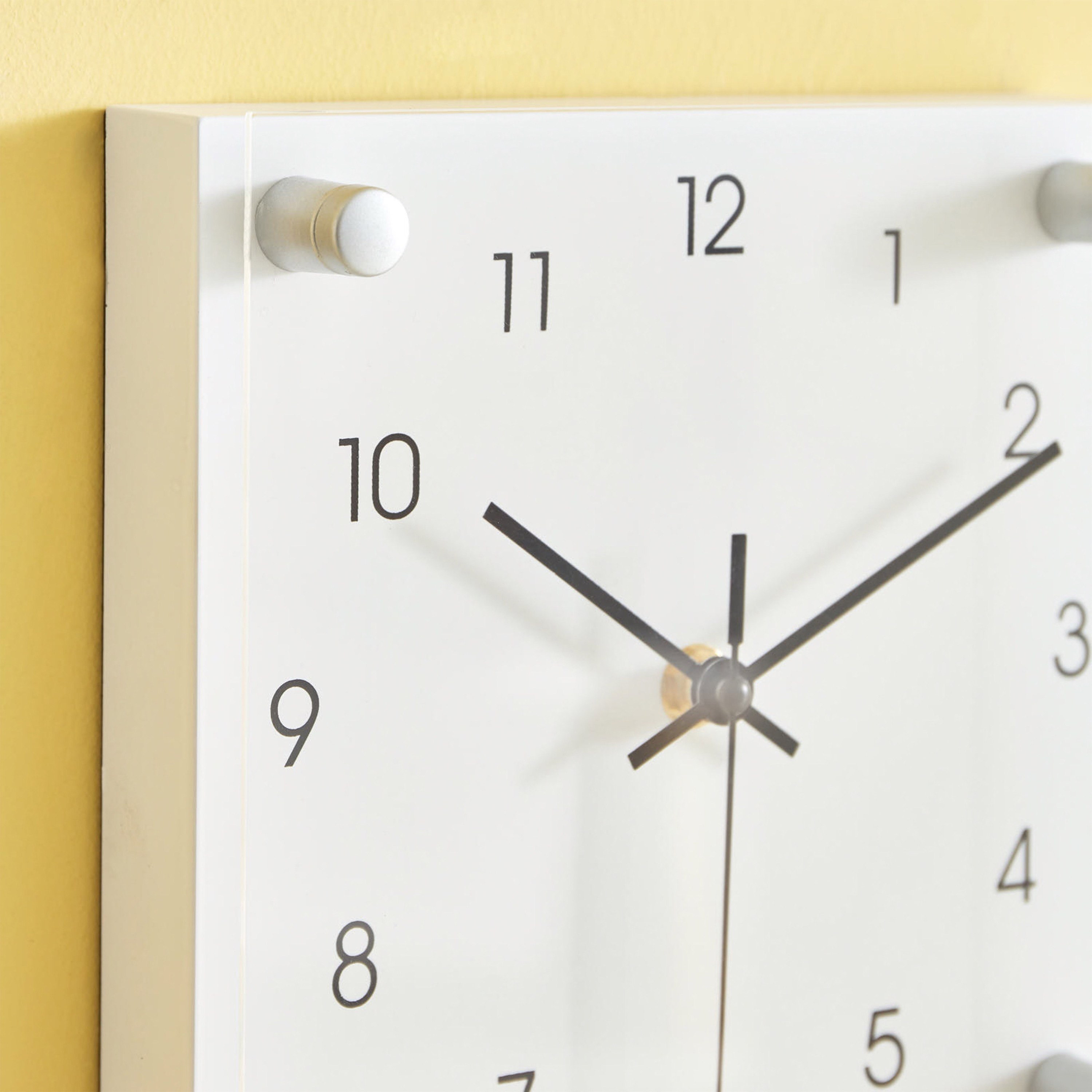 ساعة حائط وطاولة بلاستيك مربعة من إيما - 19x5.5x19 سم-hbxdiningroom-decorandaccessories-clocks-image-3