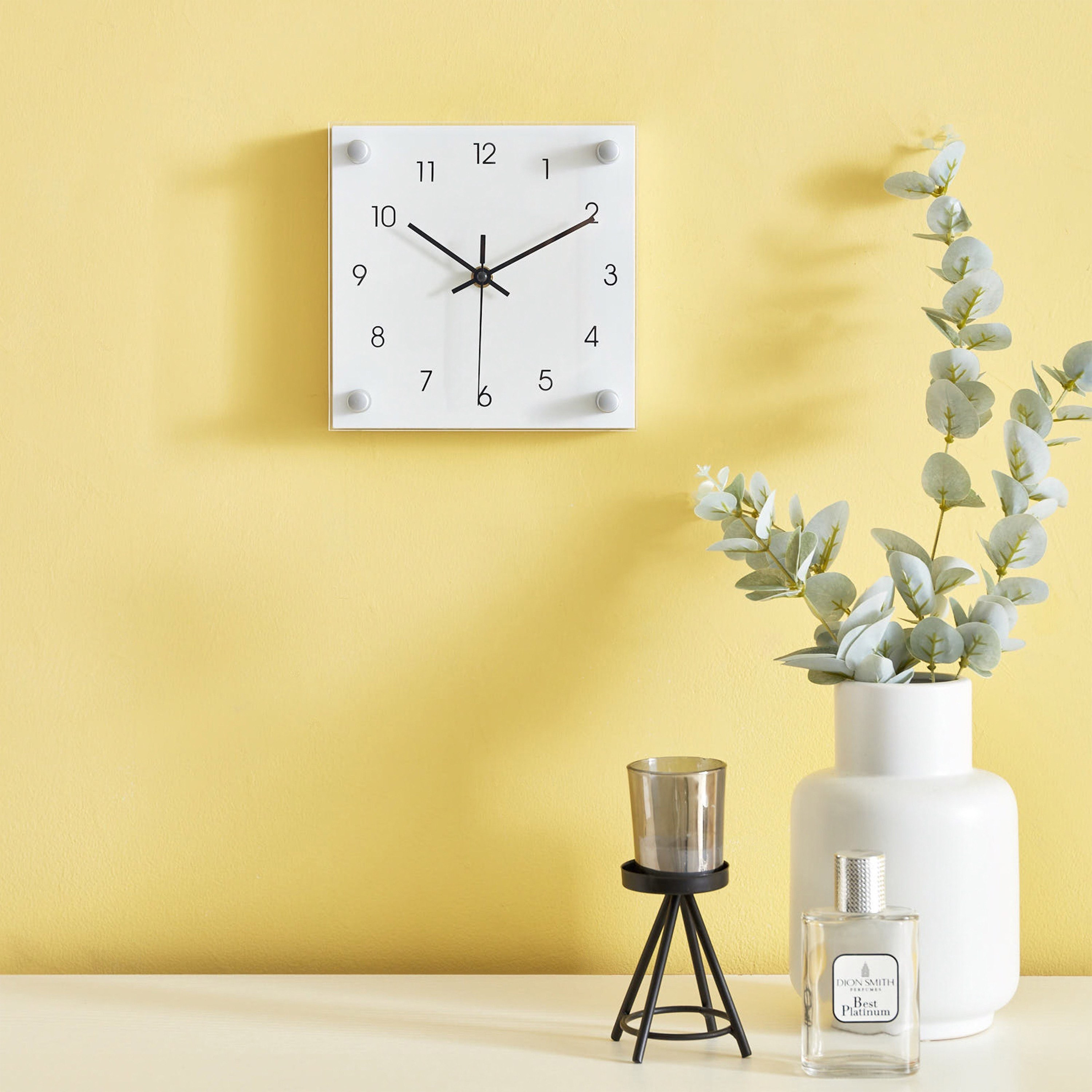 ساعة حائط وطاولة بلاستيك مربعة من إيما - 19x5.5x19 سم-hbxdiningroom-decorandaccessories-clocks-image-4