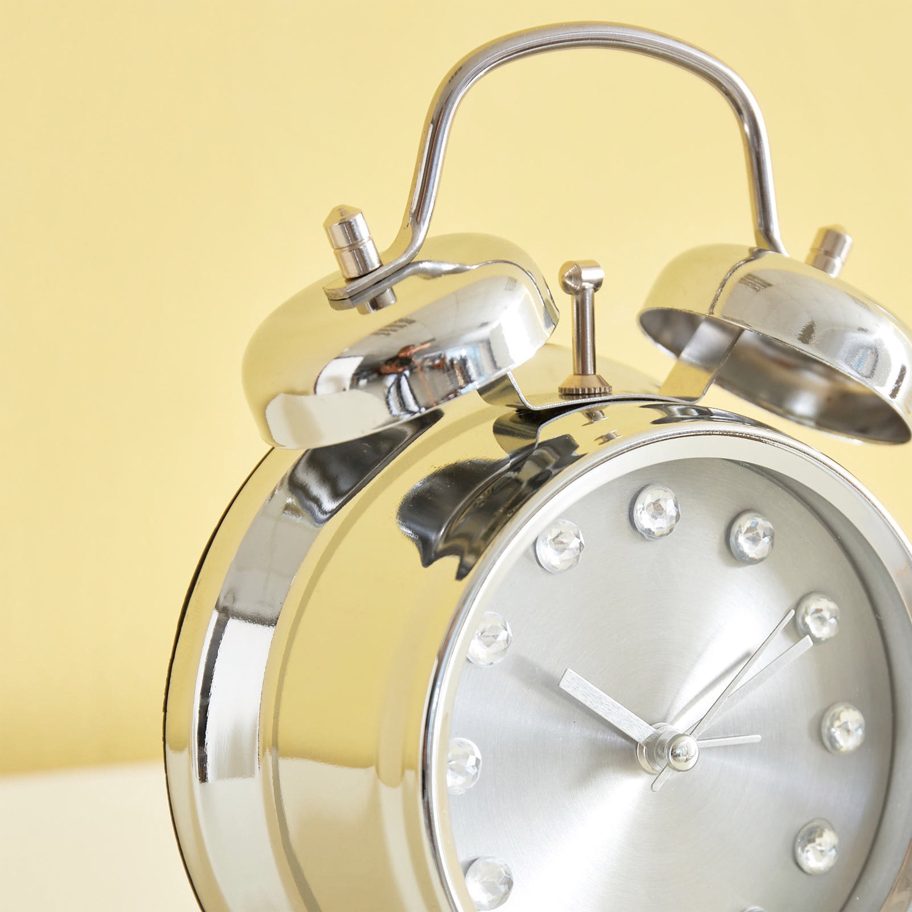 ساعة منبه معدن بجرس مزدوج من إيما - 11.8x5.7x17 سم-hbxdiningroom-decorandaccessories-clocks-image-3