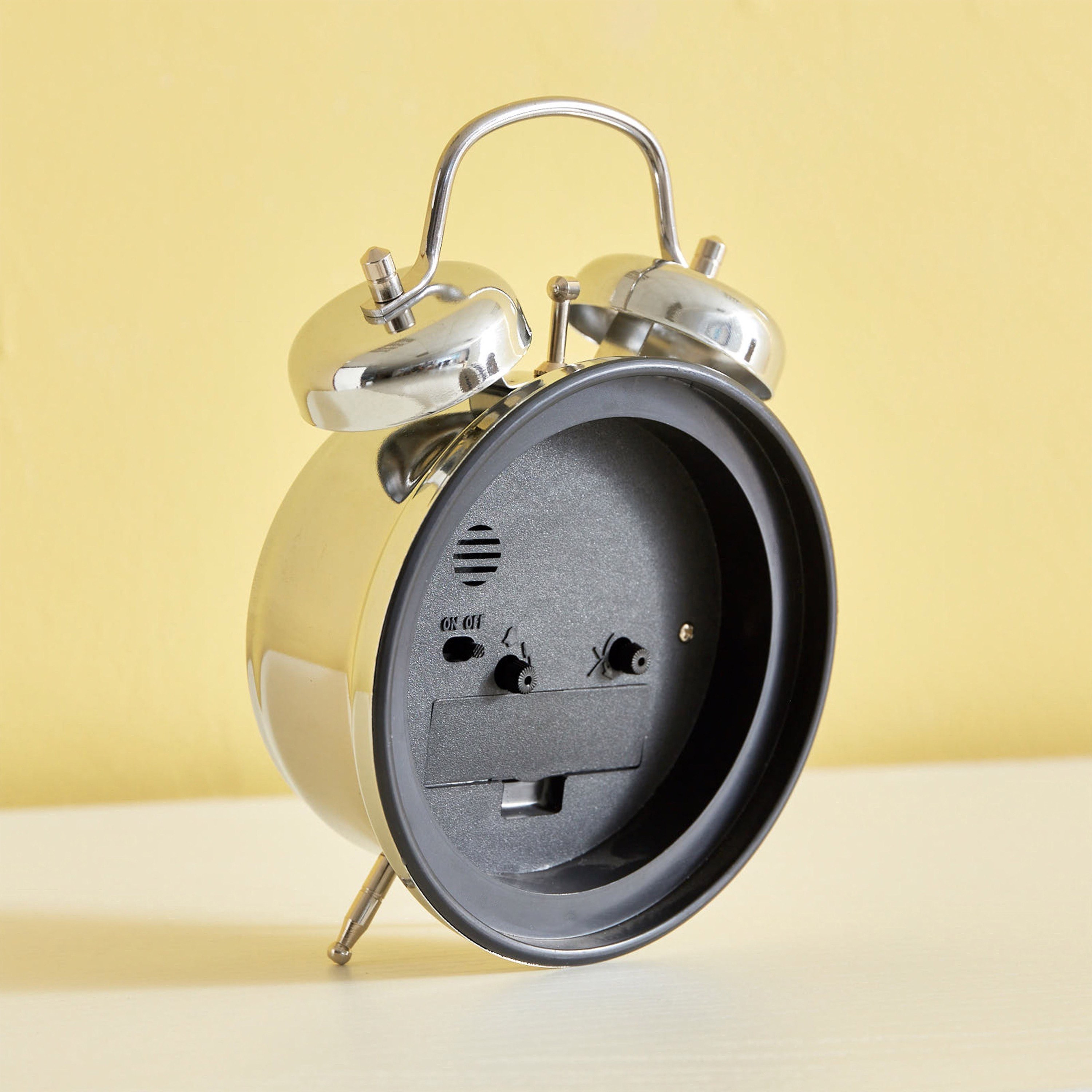 ساعة منبه معدن بجرس مزدوج من إيما - 11.8x5.7x17 سم-hbxdiningroom-decorandaccessories-clocks-image-4