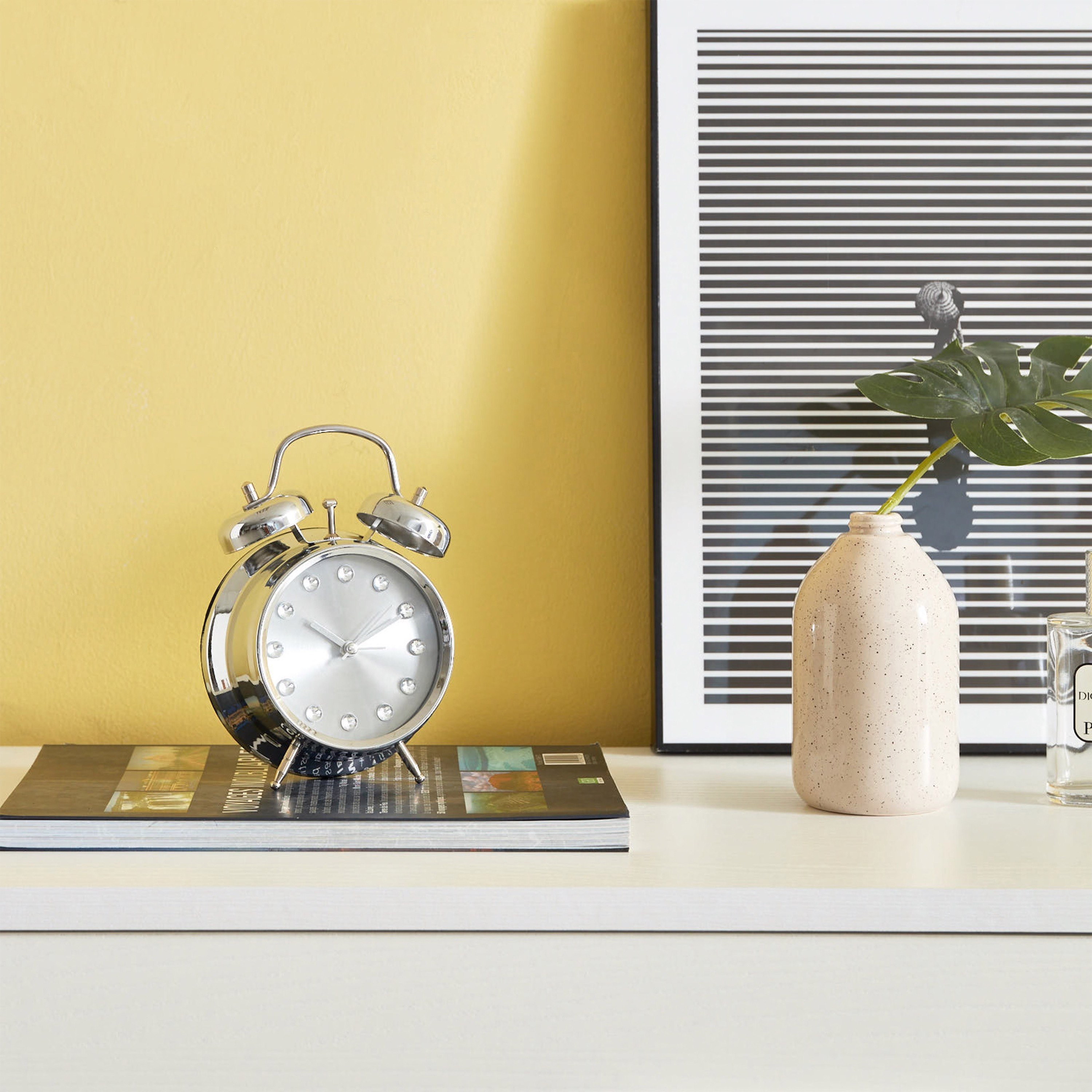 ساعة منبه معدن بجرس مزدوج من إيما - 11.8x5.7x17 سم-hbxdiningroom-decorandaccessories-clocks-image-5